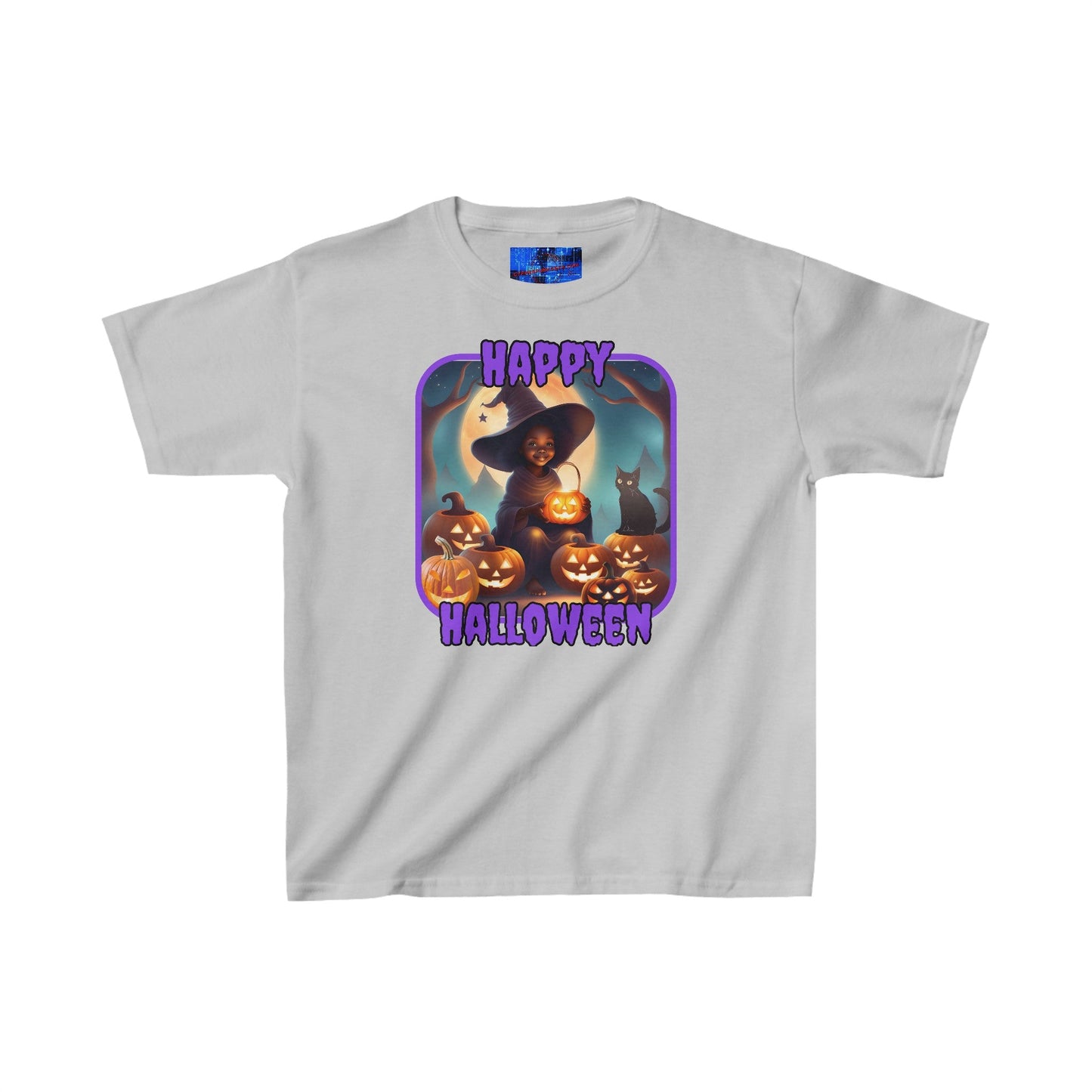 Happy Halloween Cute Witch PRfont Kids Heavy Cotton™ Tee by cypherpunkgear – cypherpunkgear.com | Cypherpunk Merch