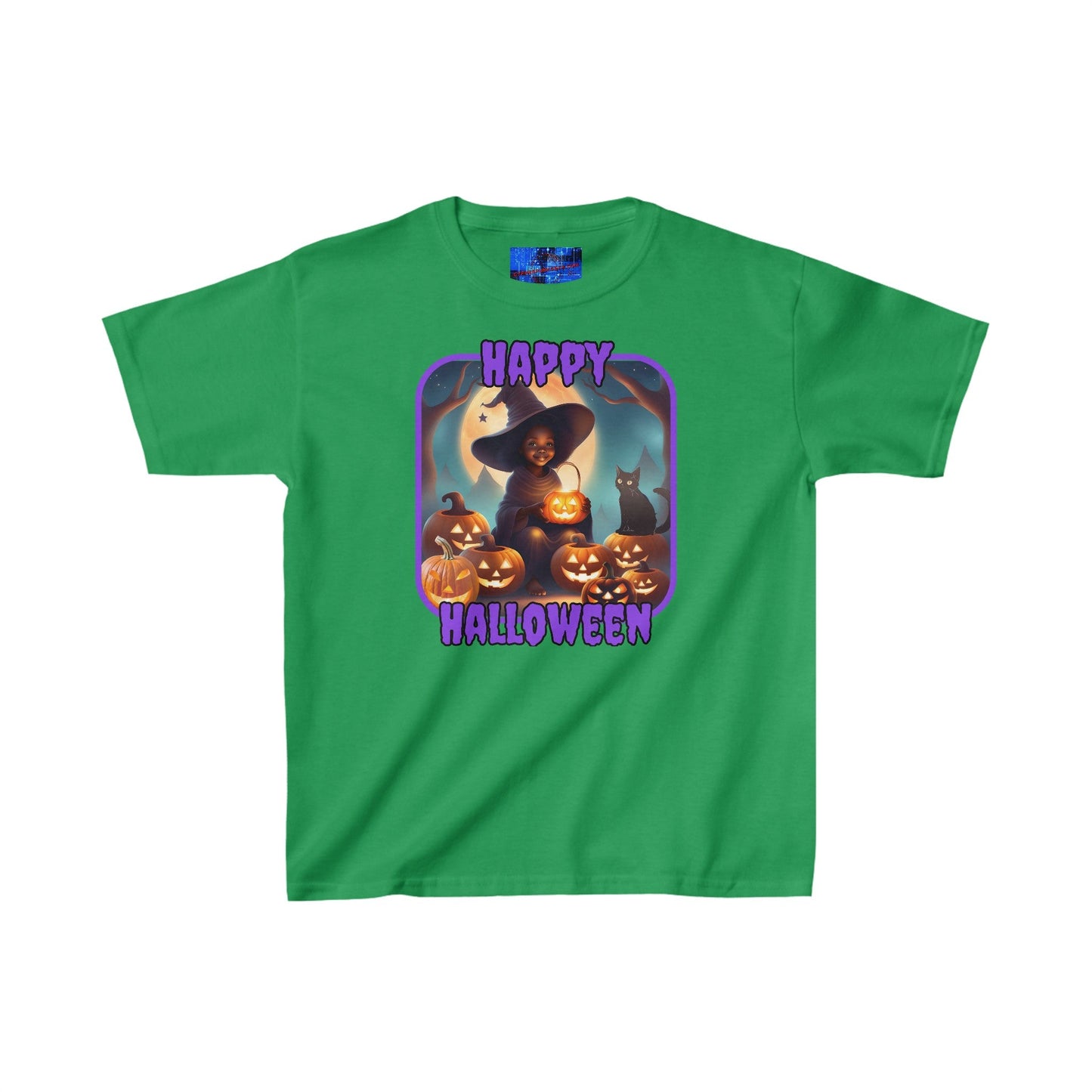 Happy Halloween Cute Witch PRfont Kids Heavy Cotton™ Tee by cypherpunkgear – cypherpunkgear.com | Cypherpunk Merch
