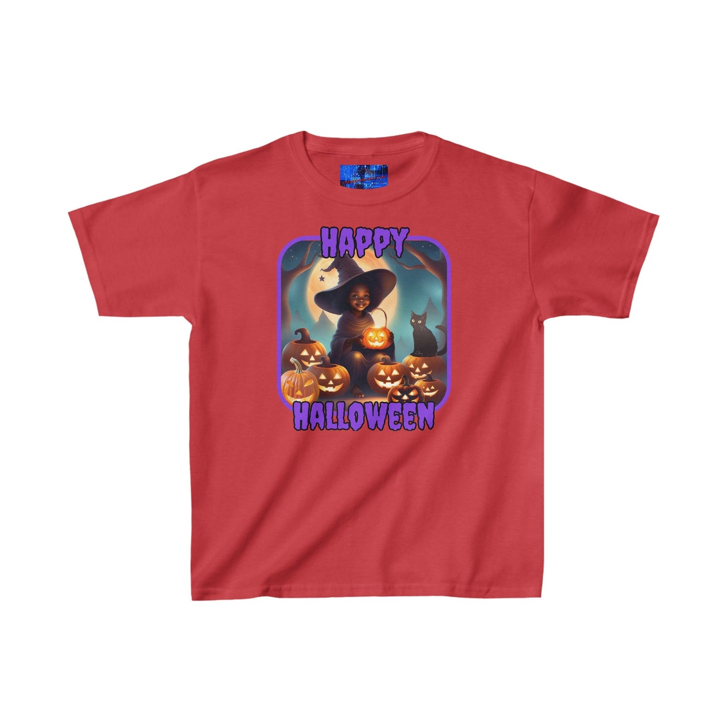 Happy Halloween Cute Witch PRfont Kids Heavy Cotton™ Tee by cypherpunkgear – cypherpunkgear.com | Cypherpunk Merch