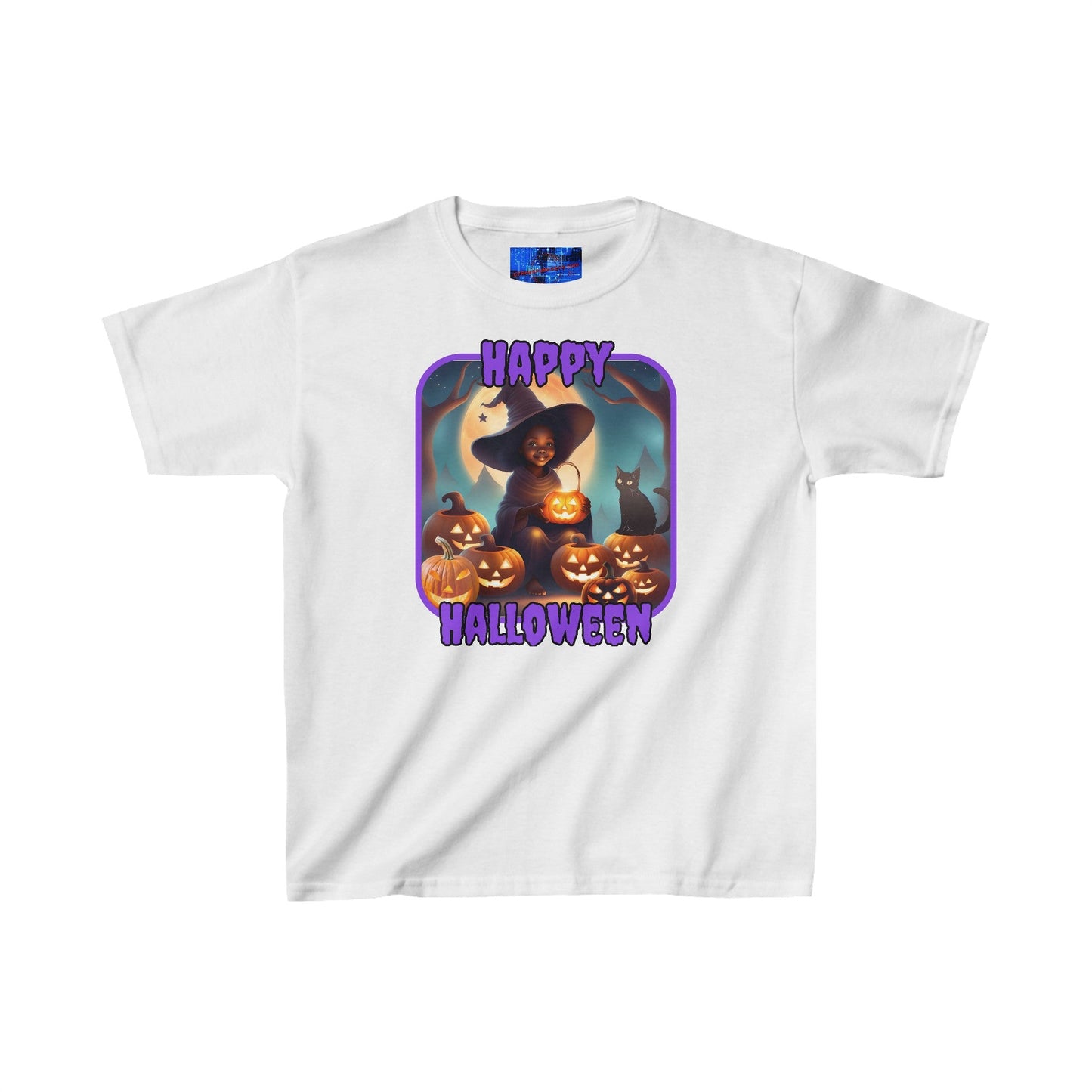 Happy Halloween Cute Witch PRfont Kids Heavy Cotton™ Tee by cypherpunkgear – cypherpunkgear.com | Cypherpunk Merch