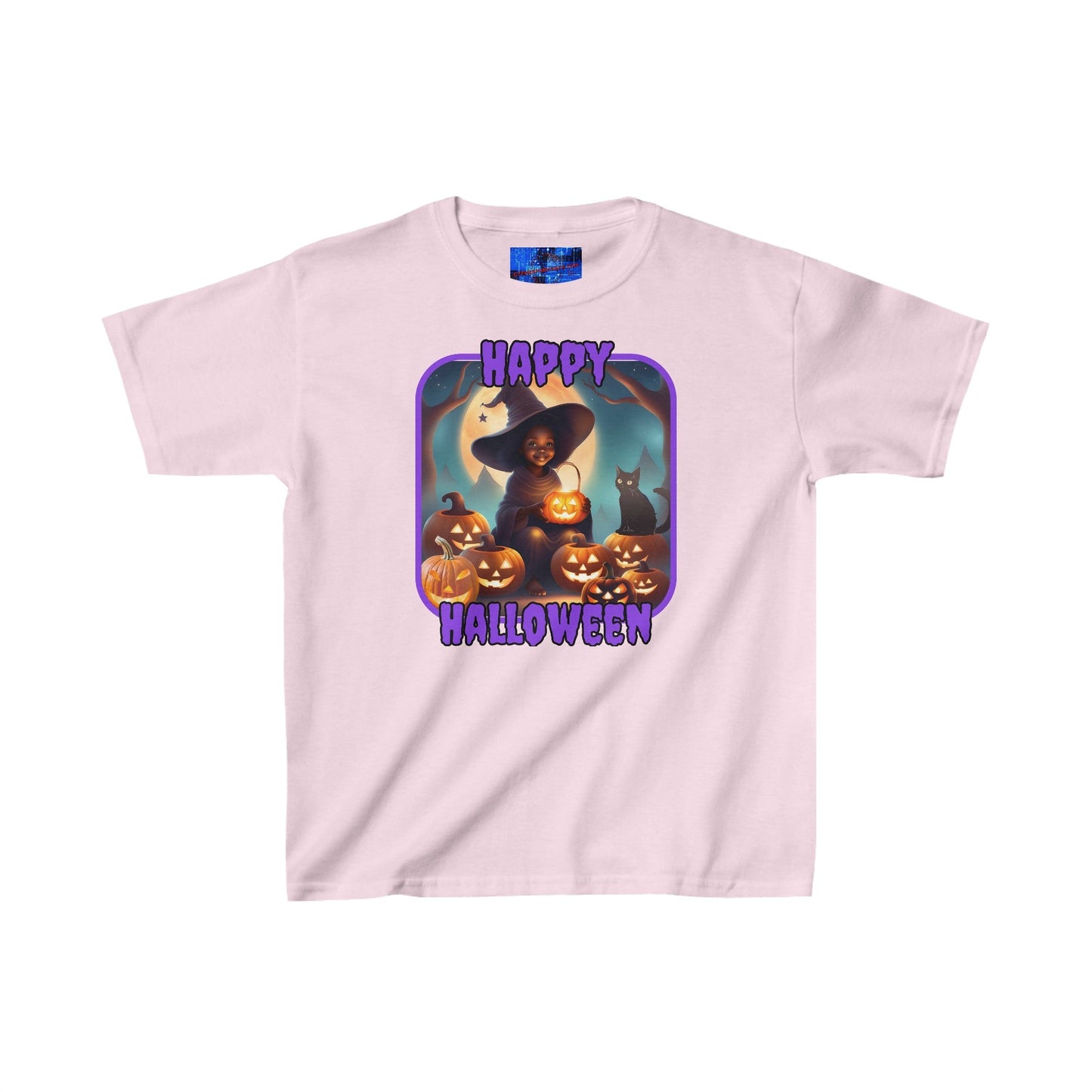 Happy Halloween Cute Witch PRfont Kids Heavy Cotton™ Tee by cypherpunkgear – cypherpunkgear.com | Cypherpunk Merch