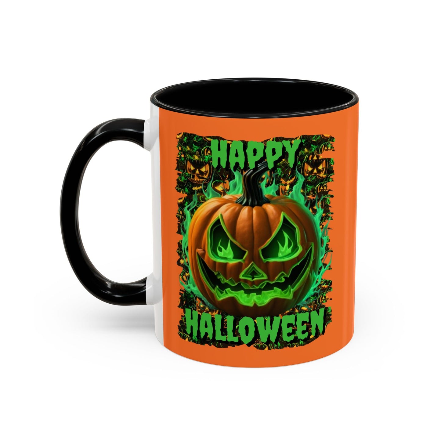 Happy Halloween Green Jack Accent Mug by cypherpunkgear – cypherpunkgear.com | Cypherpunk Merch