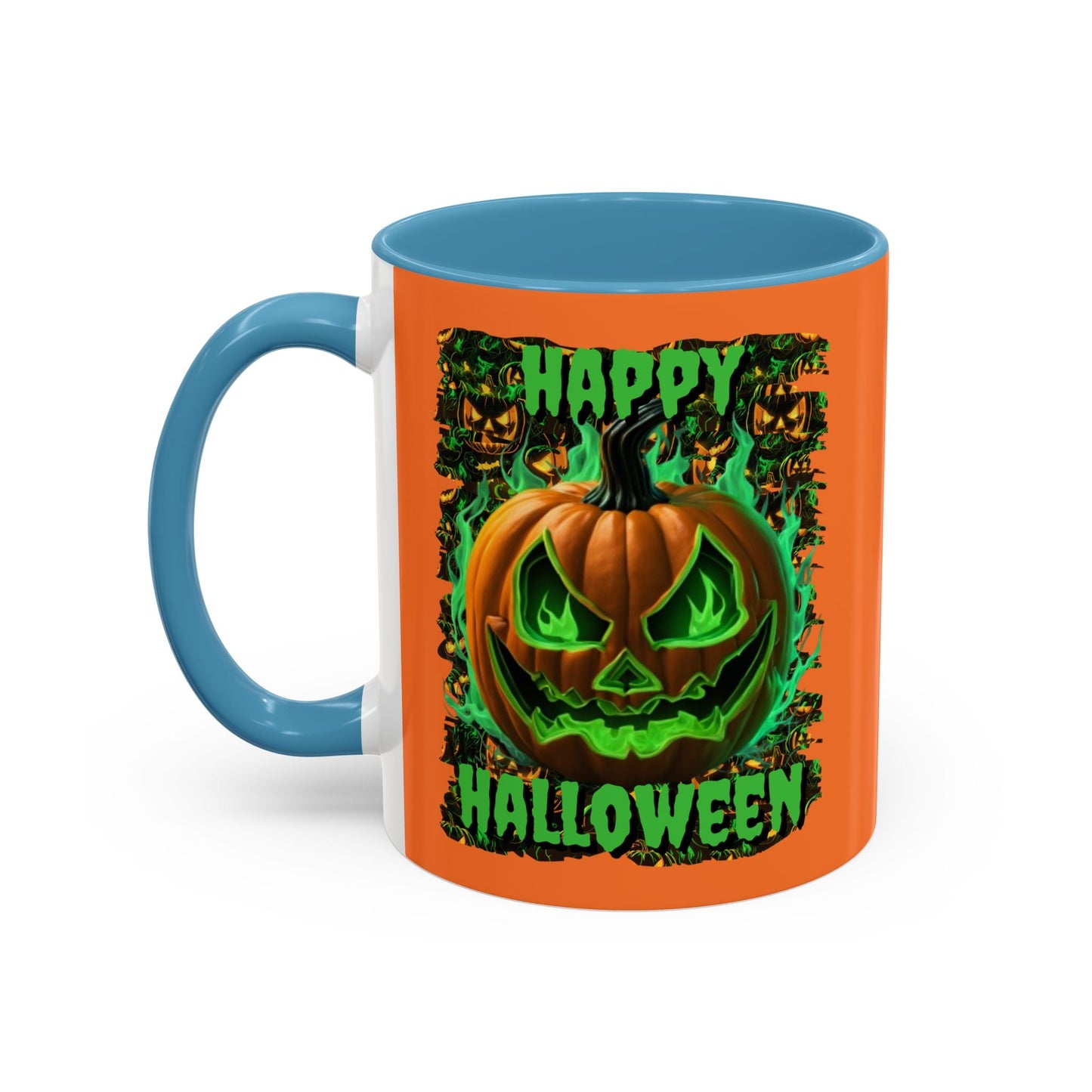 Happy Halloween Green Jack Accent Mug by cypherpunkgear – cypherpunkgear.com | Cypherpunk Merch