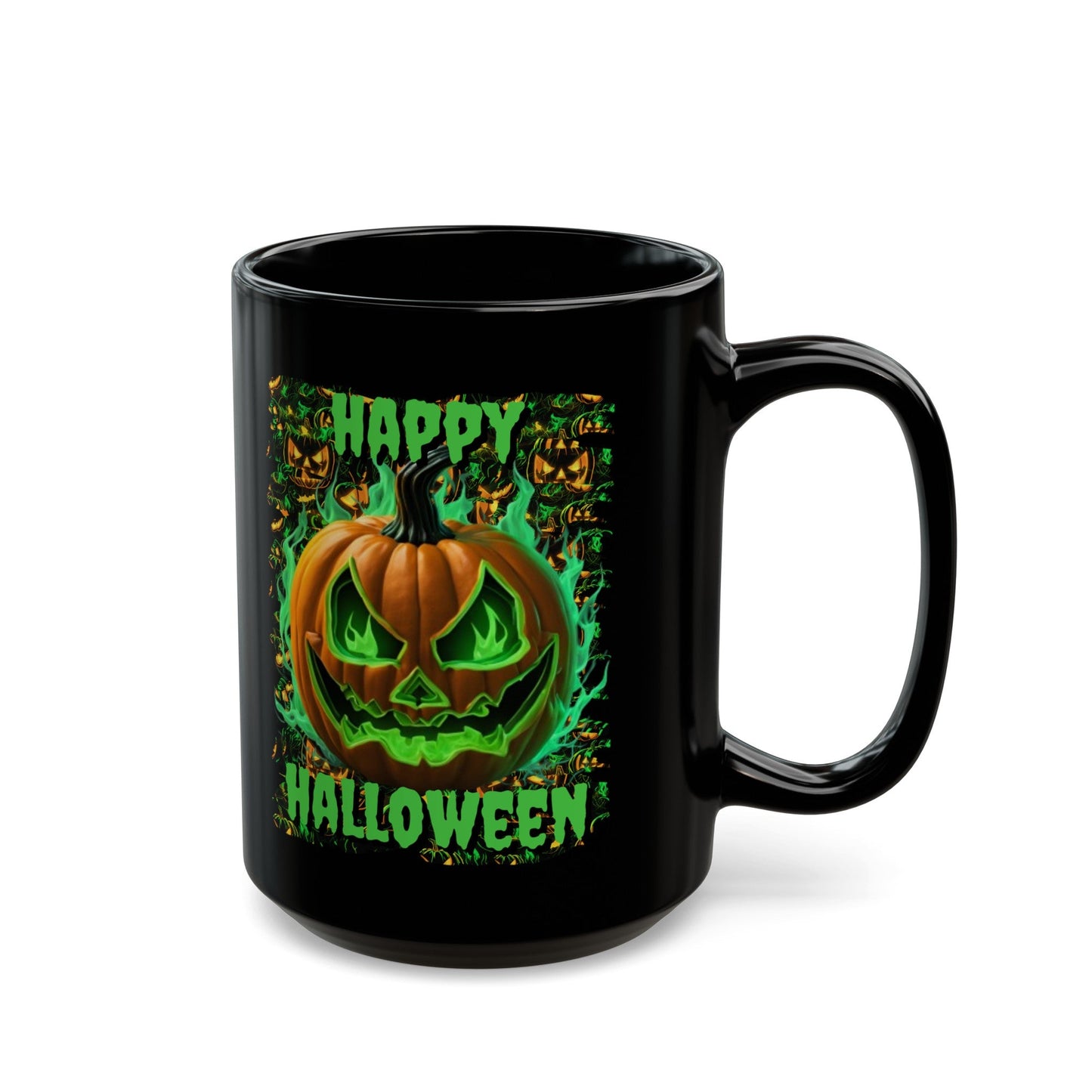 Happy Halloween Green Jack Black Mug by cypherpunkgear – cypherpunkgear.com | Cypherpunk Merch