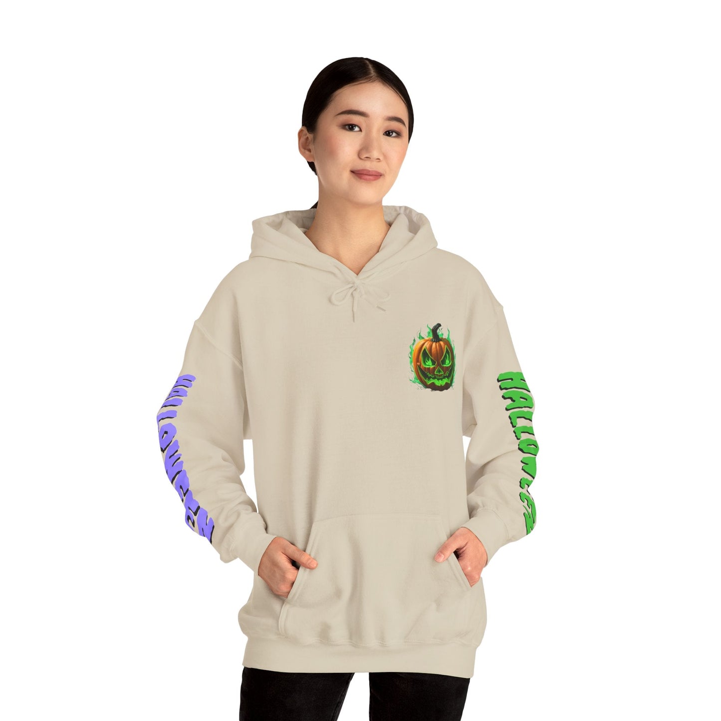 Happy Halloween Green Jack Hoodie Unisex Hooded Sweatshirt by cypherpunkgear – cypherpunkgear.com | Cypherpunk Merch