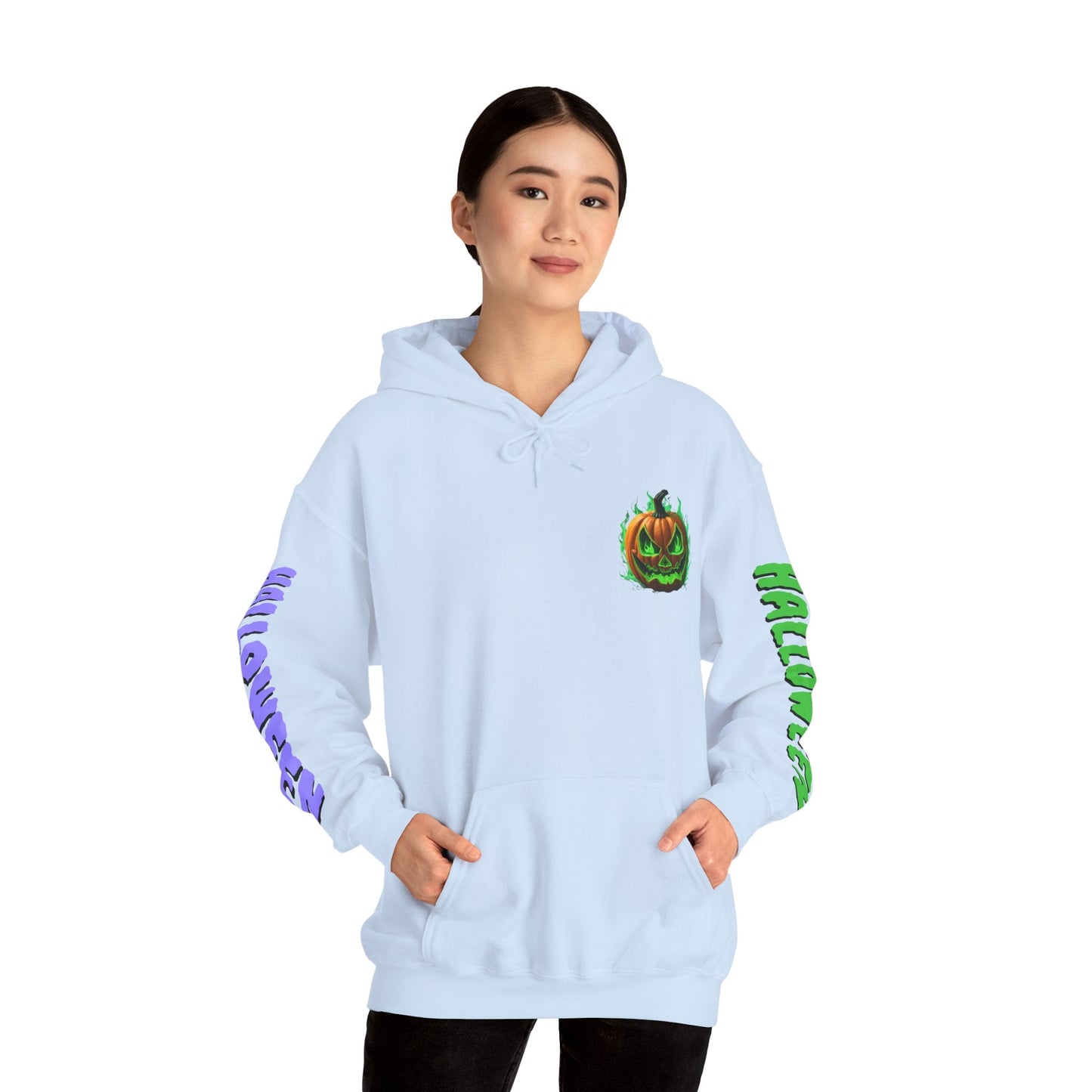 Happy Halloween Green Jack Hoodie Unisex Hooded Sweatshirt by cypherpunkgear – cypherpunkgear.com | Cypherpunk Merch