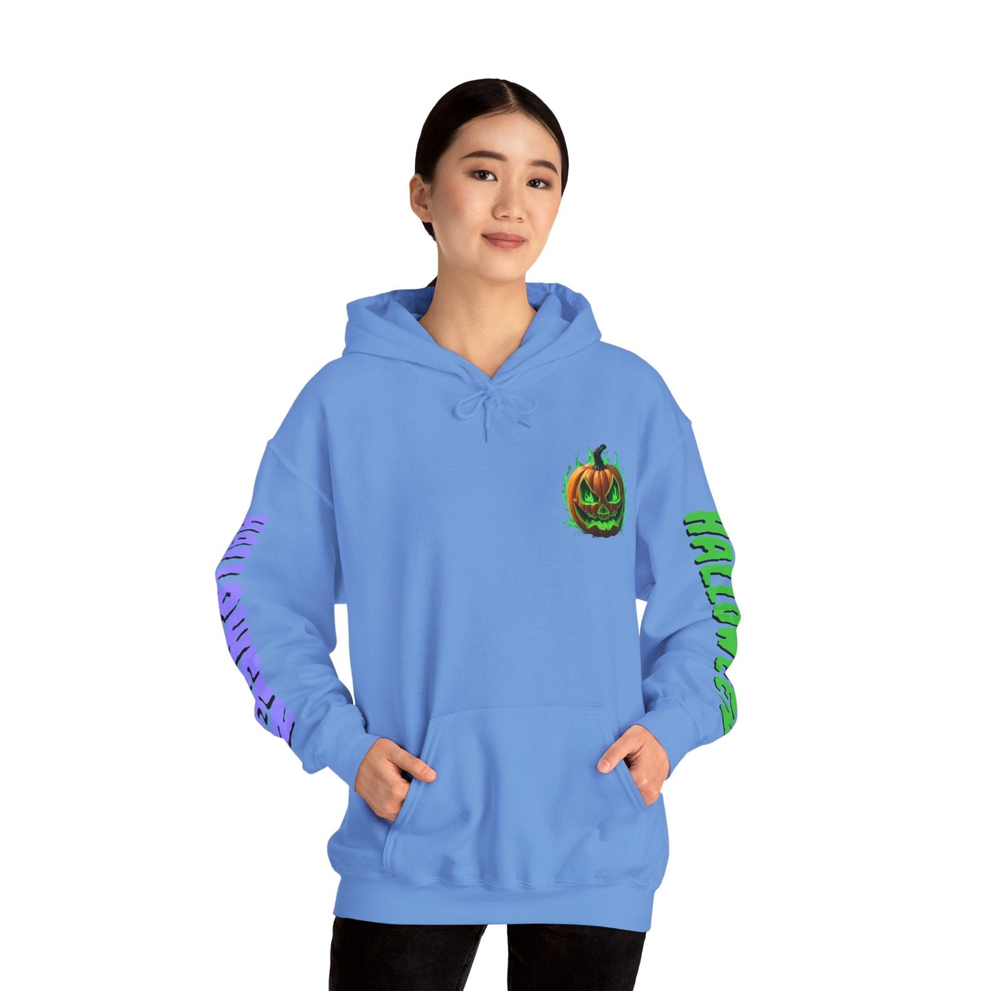 Happy Halloween Green Jack Hoodie Unisex Hooded Sweatshirt by cypherpunkgear – cypherpunkgear.com | Cypherpunk Merch