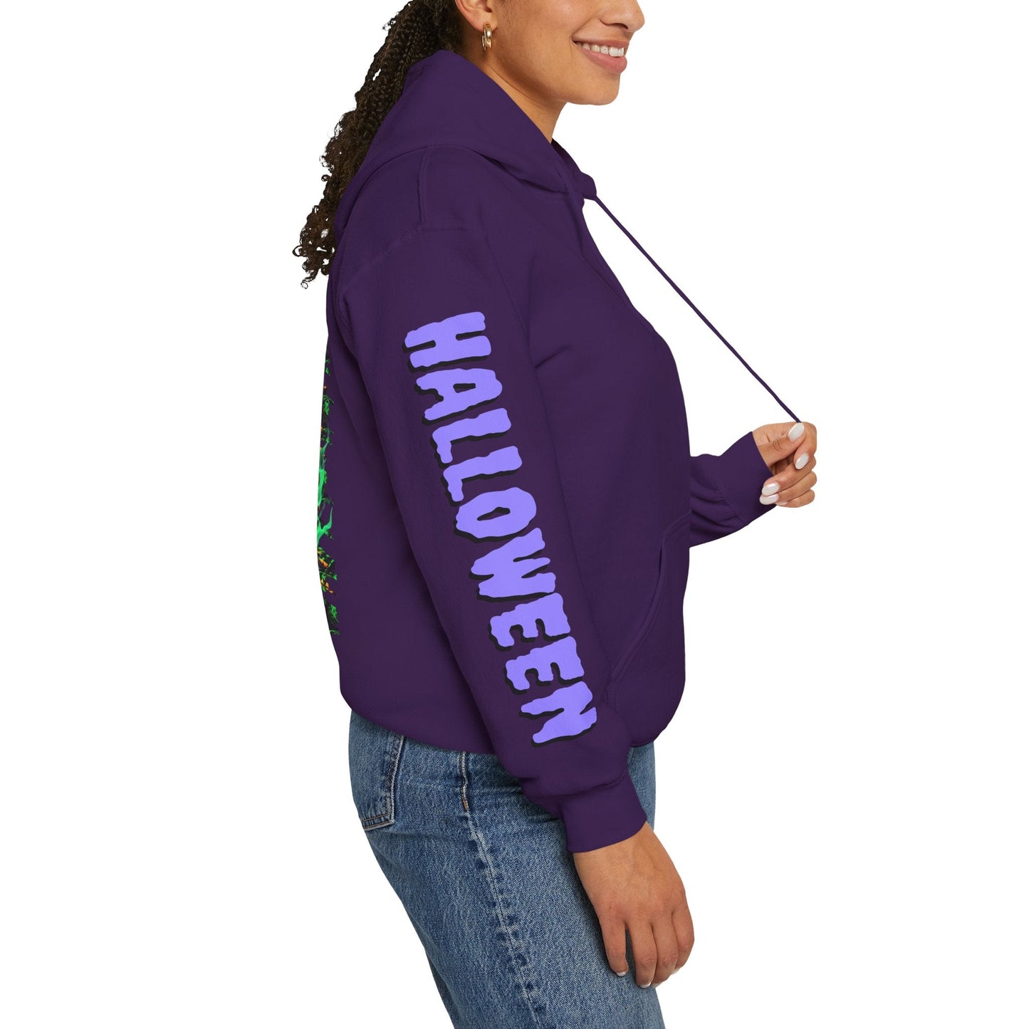 Happy Halloween Green Jack Hoodie Unisex Hooded Sweatshirt by cypherpunkgear – cypherpunkgear.com | Cypherpunk Merch