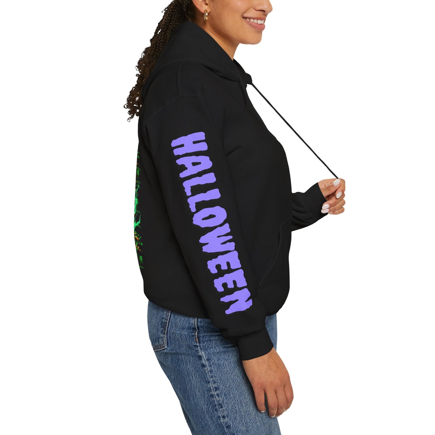 Happy Halloween Green Jack Hoodie Unisex Hooded Sweatshirt by cypherpunkgear – cypherpunkgear.com | Cypherpunk Merch