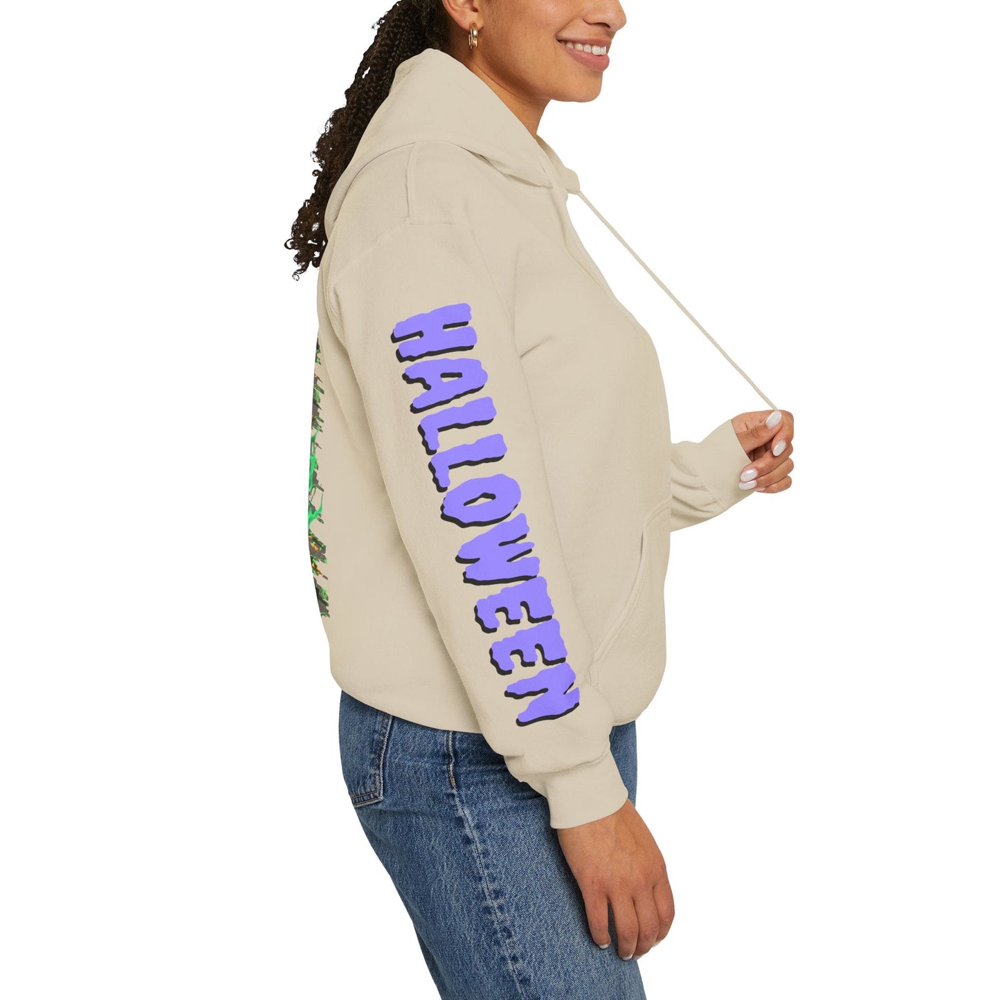 Happy Halloween Green Jack Hoodie Unisex Hooded Sweatshirt by cypherpunkgear – cypherpunkgear.com | Cypherpunk Merch