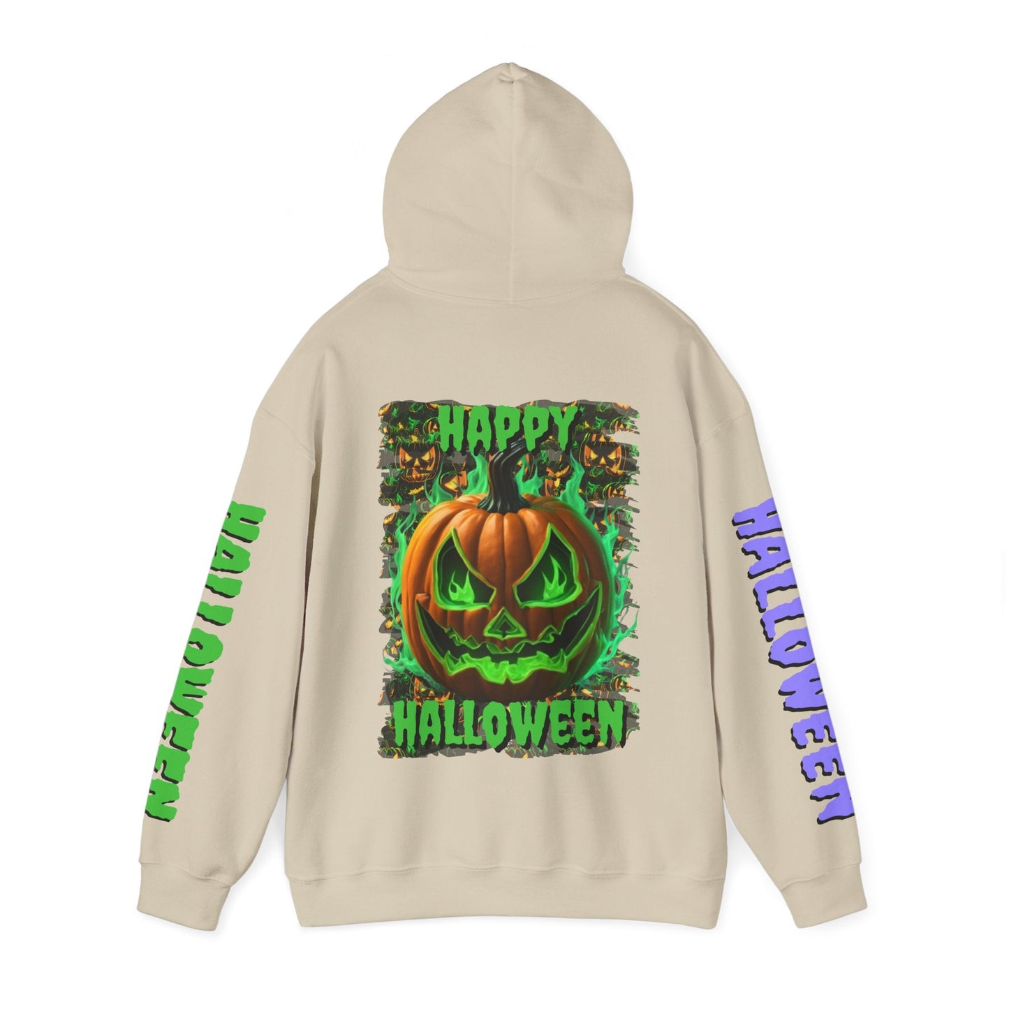 Happy Halloween Green Jack Hoodie Unisex Hooded Sweatshirt by cypherpunkgear – cypherpunkgear.com | Cypherpunk Merch