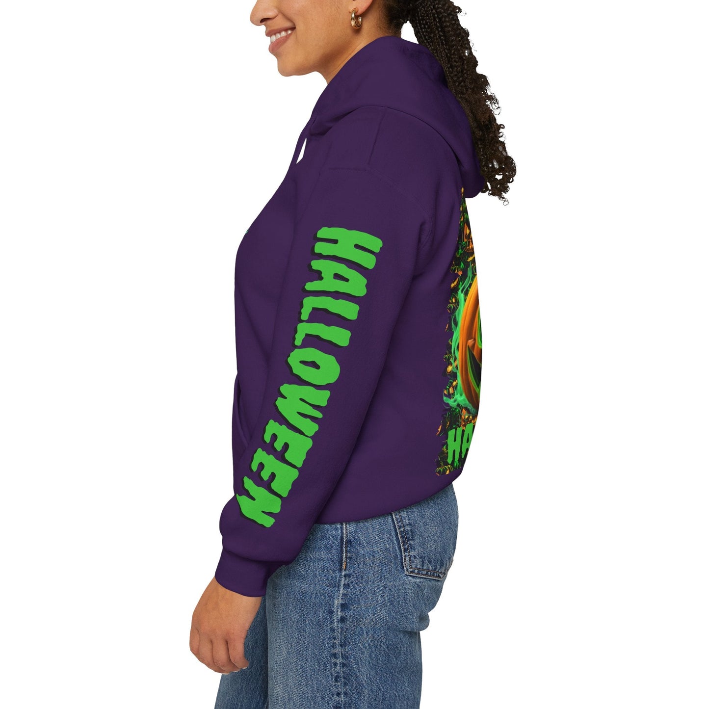 Happy Halloween Green Jack Hoodie Unisex Hooded Sweatshirt by cypherpunkgear – cypherpunkgear.com | Cypherpunk Merch