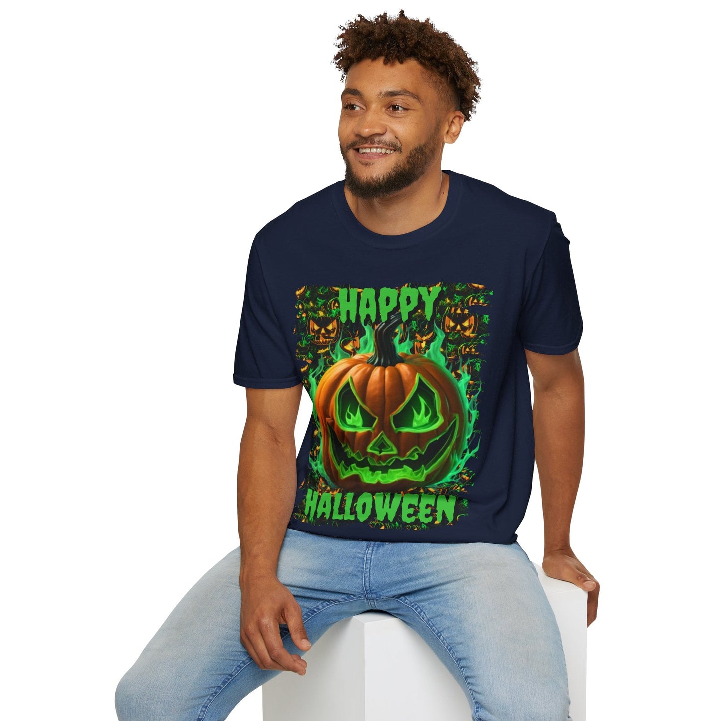 Happy Halloween Green Jack Unisex T-Shirt by cypherpunkgear – cypherpunkgear.com | Cypherpunk Merch