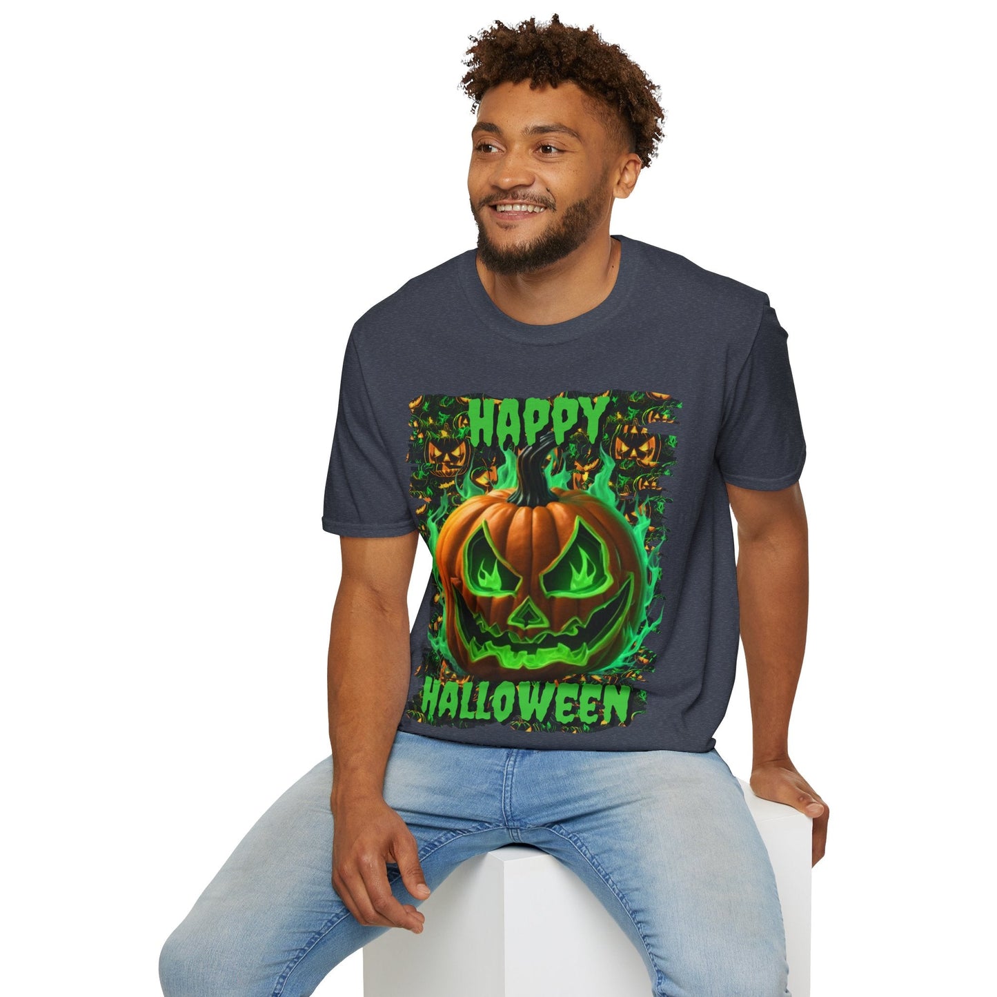Happy Halloween Green Jack Unisex T-Shirt by cypherpunkgear – cypherpunkgear.com | Cypherpunk Merch