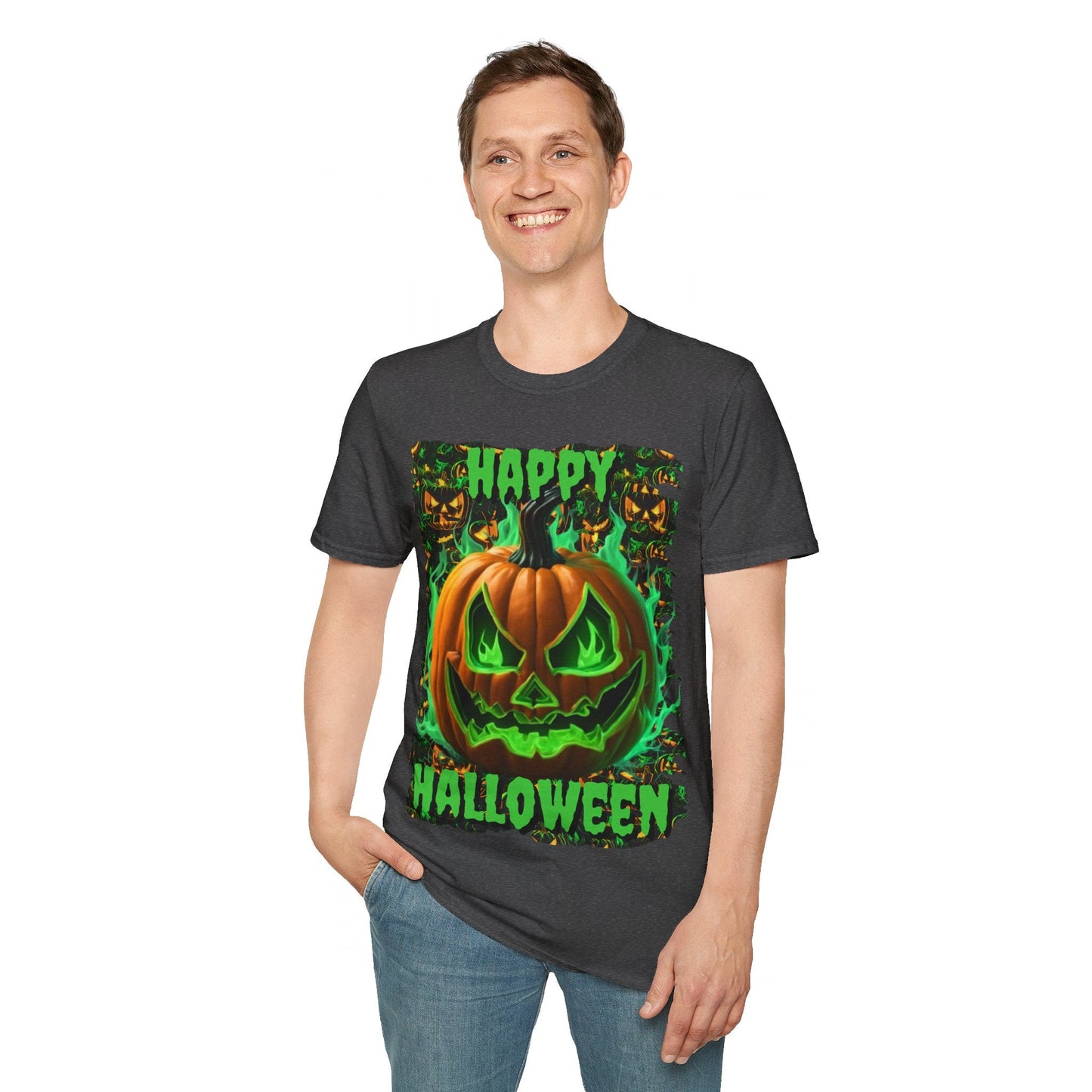 Happy Halloween Green Jack Unisex T-Shirt by cypherpunkgear – cypherpunkgear.com | Cypherpunk Merch
