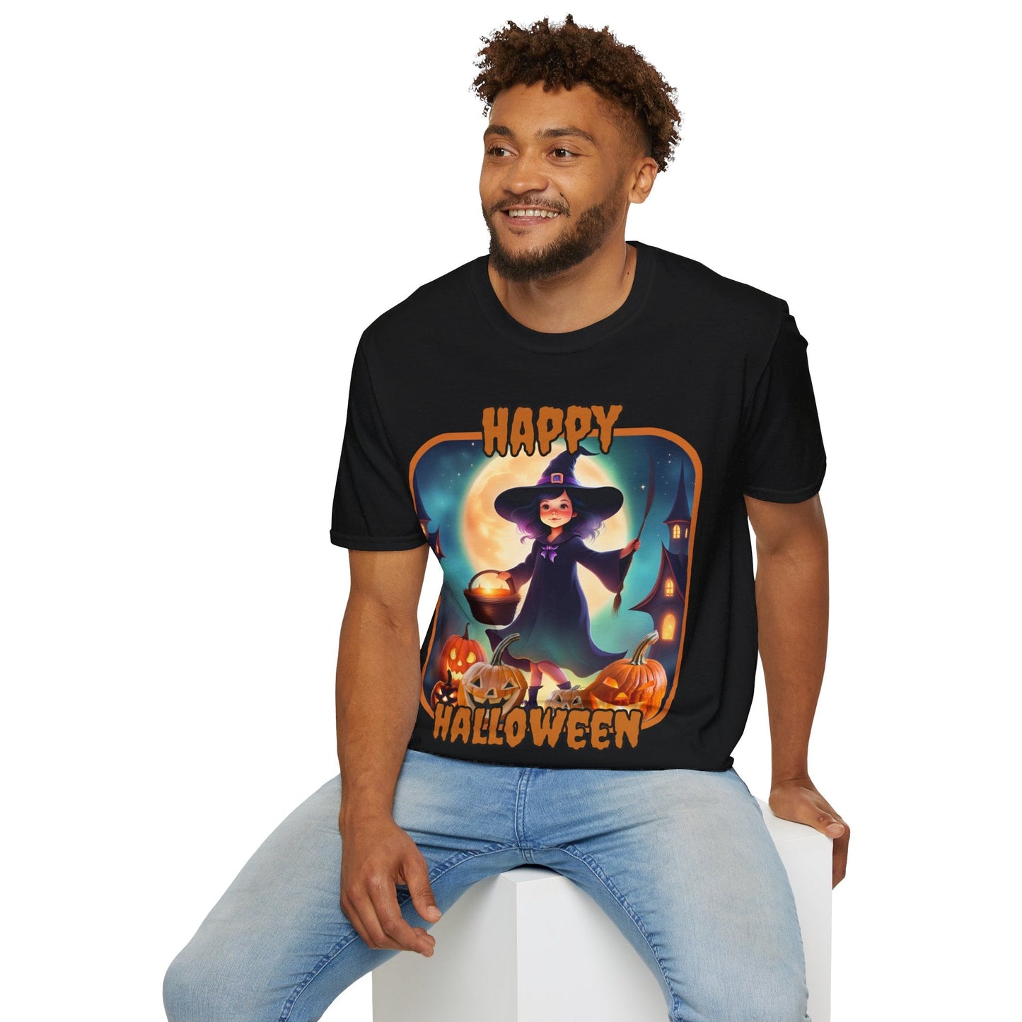 Happy Halloween Little Witch ORfont DKcolors Unisex T-Shirt by cypherpunkgear – cypherpunkgear.com | Cypherpunk Merch