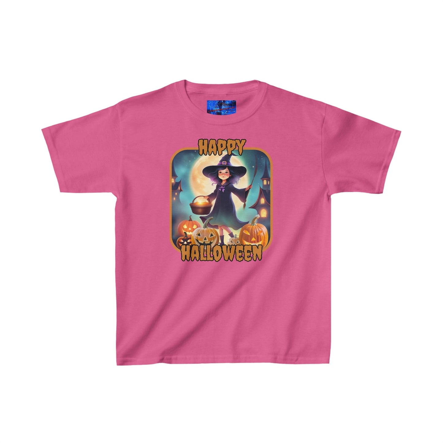 Happy Halloween Little Witch ORfont Kids Heavy Cotton™ Tee by cypherpunkgear – cypherpunkgear.com | Cypherpunk Merch