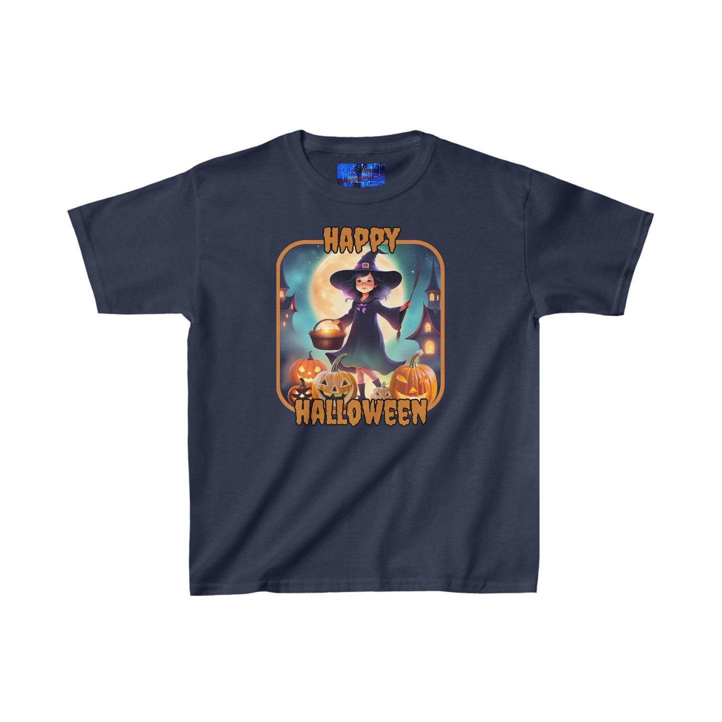 Happy Halloween Little Witch ORfont Kids Heavy Cotton™ Tee by cypherpunkgear – cypherpunkgear.com | Cypherpunk Merch