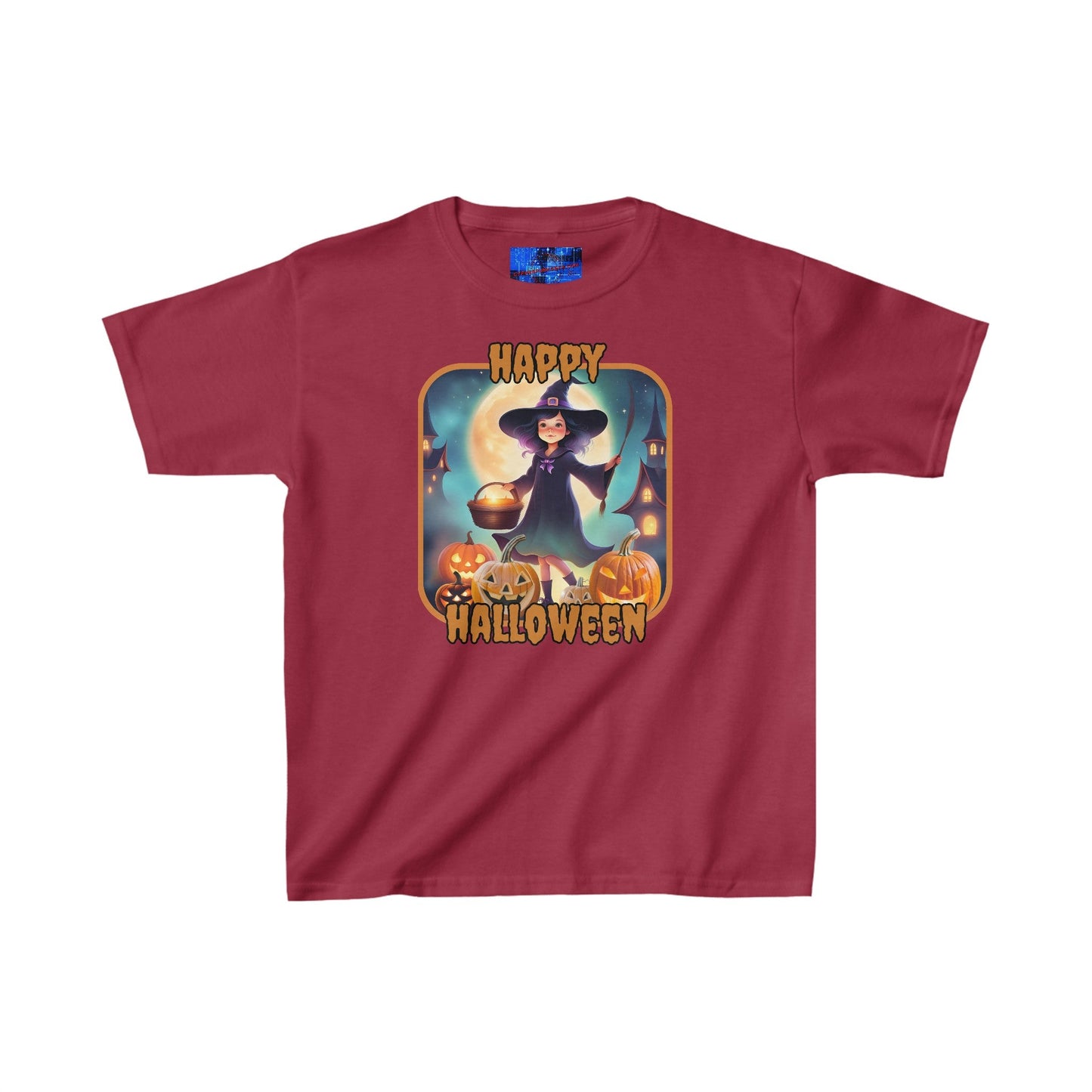 Happy Halloween Little Witch ORfont Kids Heavy Cotton™ Tee by cypherpunkgear – cypherpunkgear.com | Cypherpunk Merch