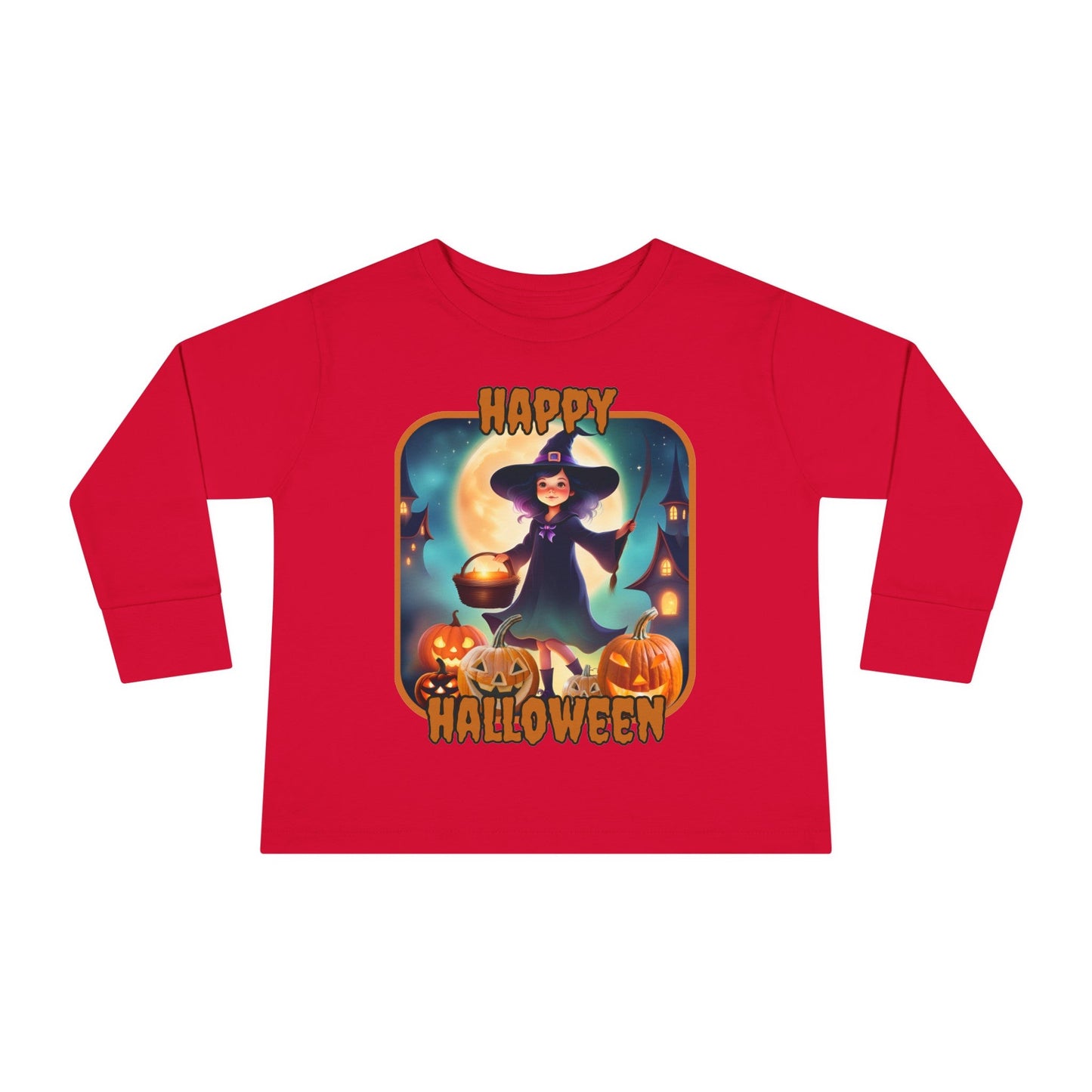 Happy Halloween Little Witch ORfont Toddler Long Sleeve Tee by cypherpunkgear – cypherpunkgear.com | Cypherpunk Merch