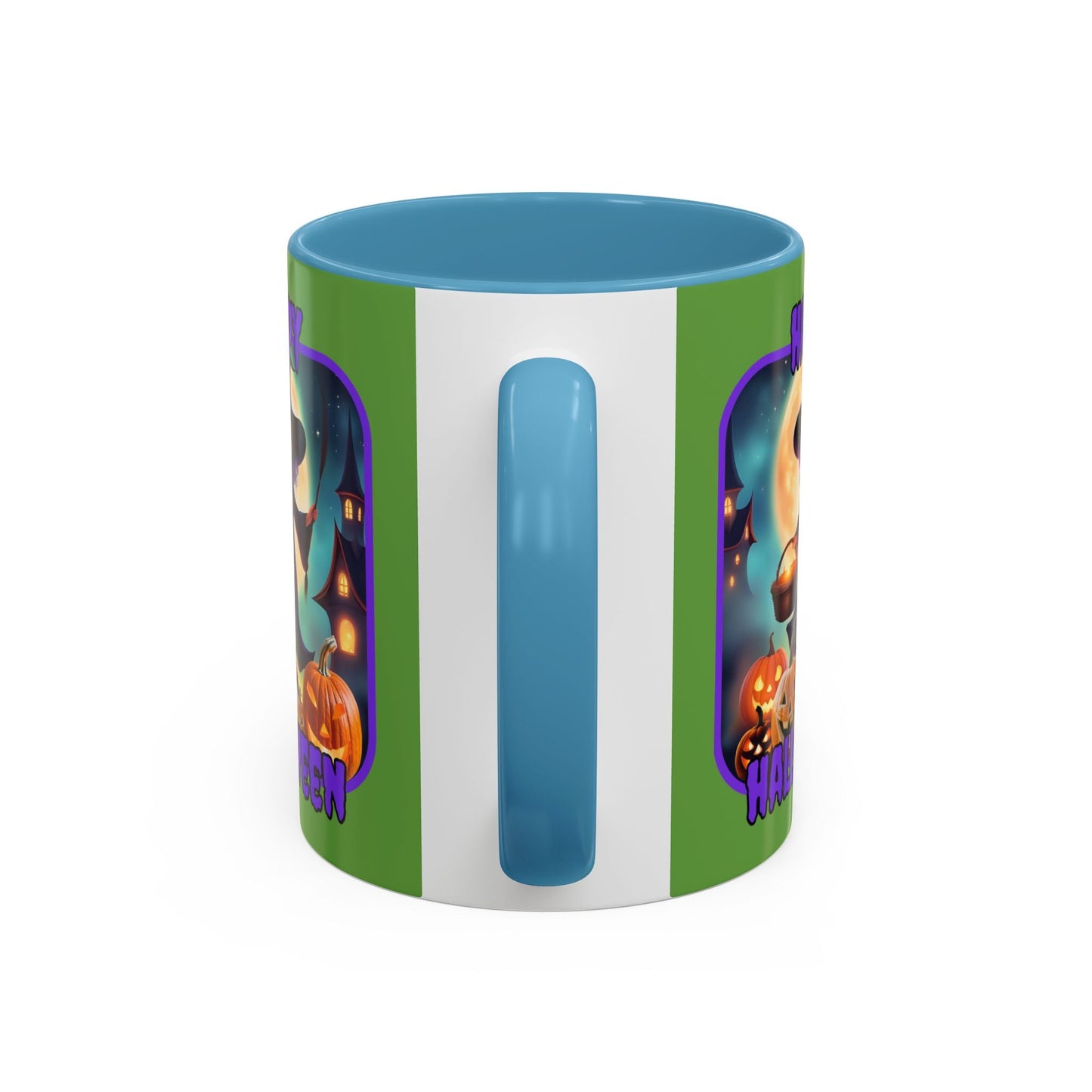 Happy Halloween Little Witch PRfont Accent Mug by cypherpunkgear – cypherpunkgear.com | Cypherpunk Merch