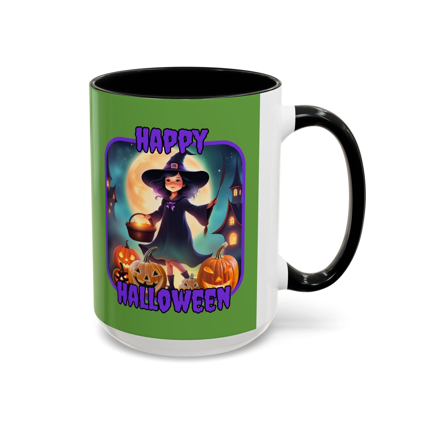 Happy Halloween Little Witch PRfont Accent Mug by cypherpunkgear – cypherpunkgear.com | Cypherpunk Merch