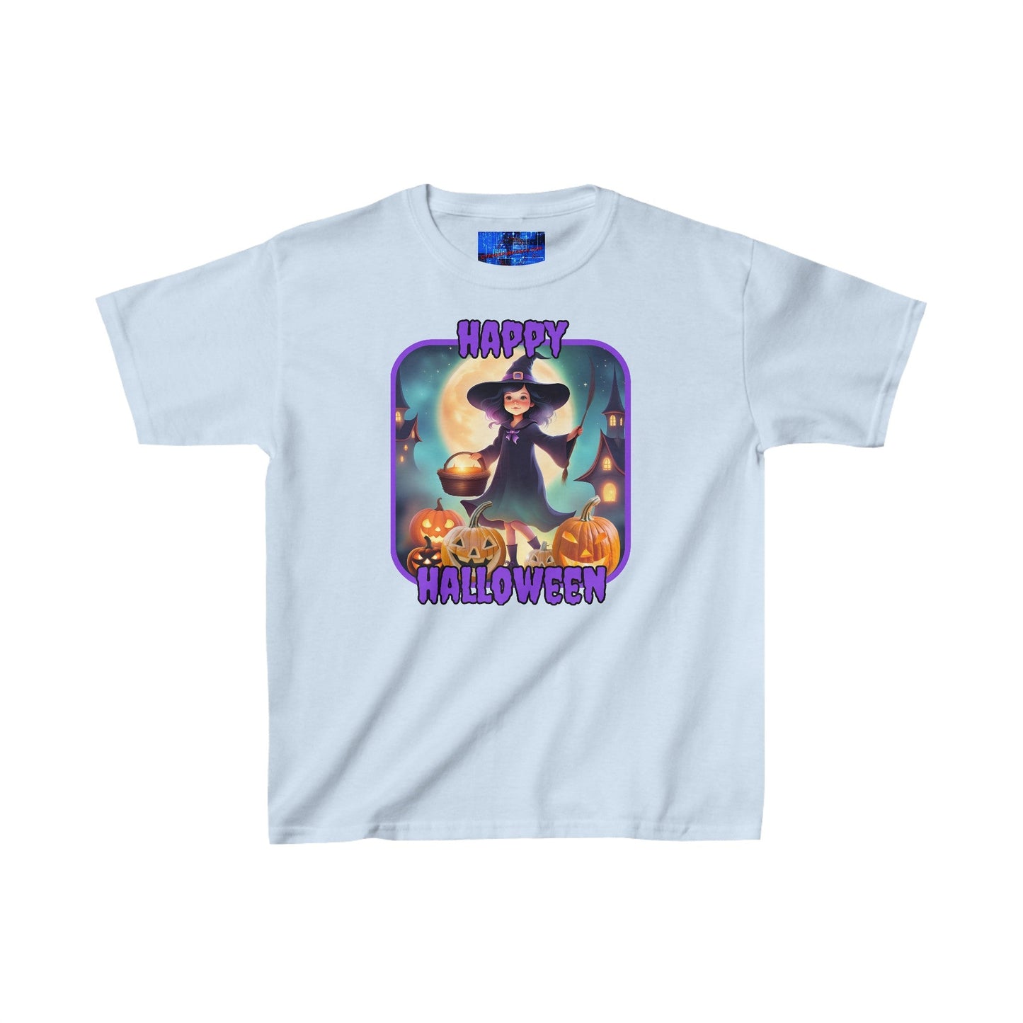 Happy Halloween Little Witch PRfont Kids Heavy Cotton™ Tee by cypherpunkgear – cypherpunkgear.com | Cypherpunk Merch