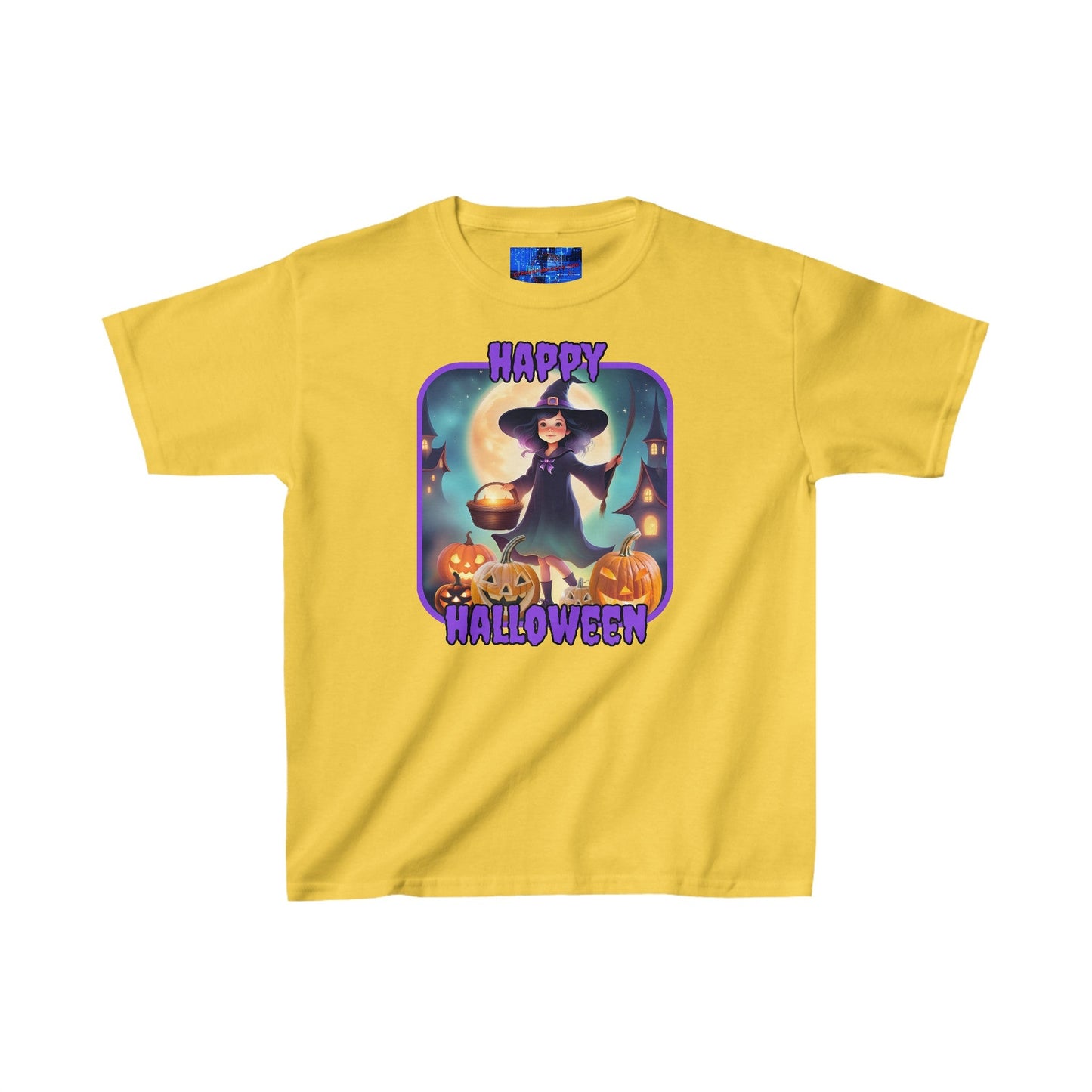 Happy Halloween Little Witch PRfont Kids Heavy Cotton™ Tee by cypherpunkgear – cypherpunkgear.com | Cypherpunk Merch