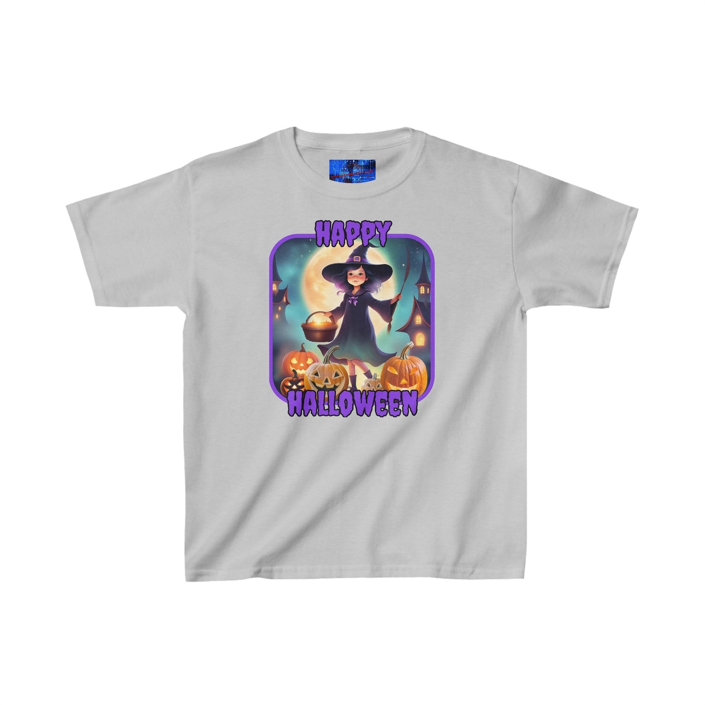 Happy Halloween Little Witch PRfont Kids Heavy Cotton™ Tee by cypherpunkgear – cypherpunkgear.com | Cypherpunk Merch