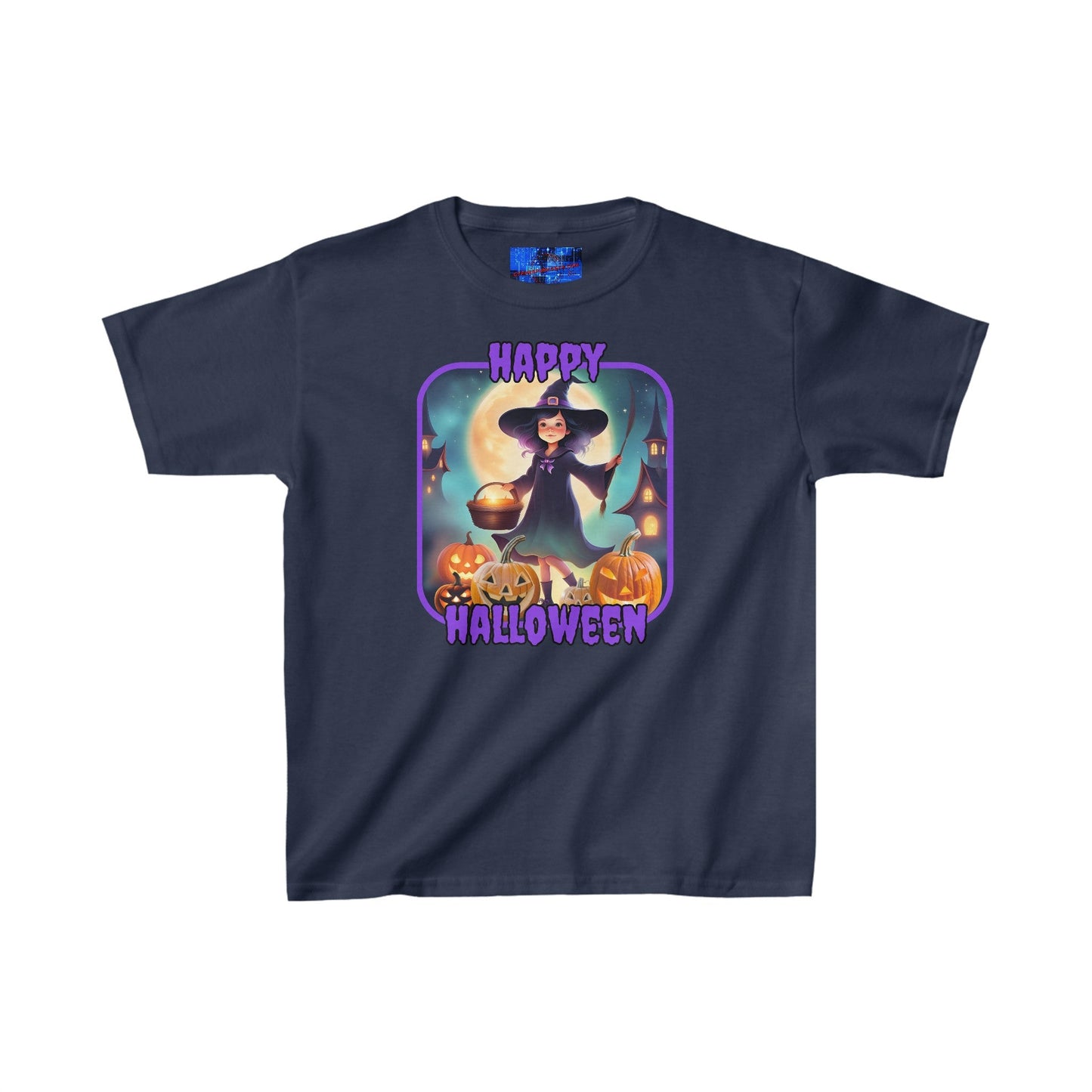 Happy Halloween Little Witch PRfont Kids Heavy Cotton™ Tee by cypherpunkgear – cypherpunkgear.com | Cypherpunk Merch