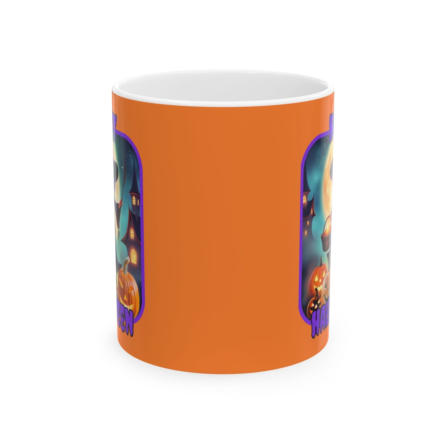 Happy Halloween Little Witch PRfont Orange Mug by cypherpunkgear – cypherpunkgear.com | Cypherpunk Merch