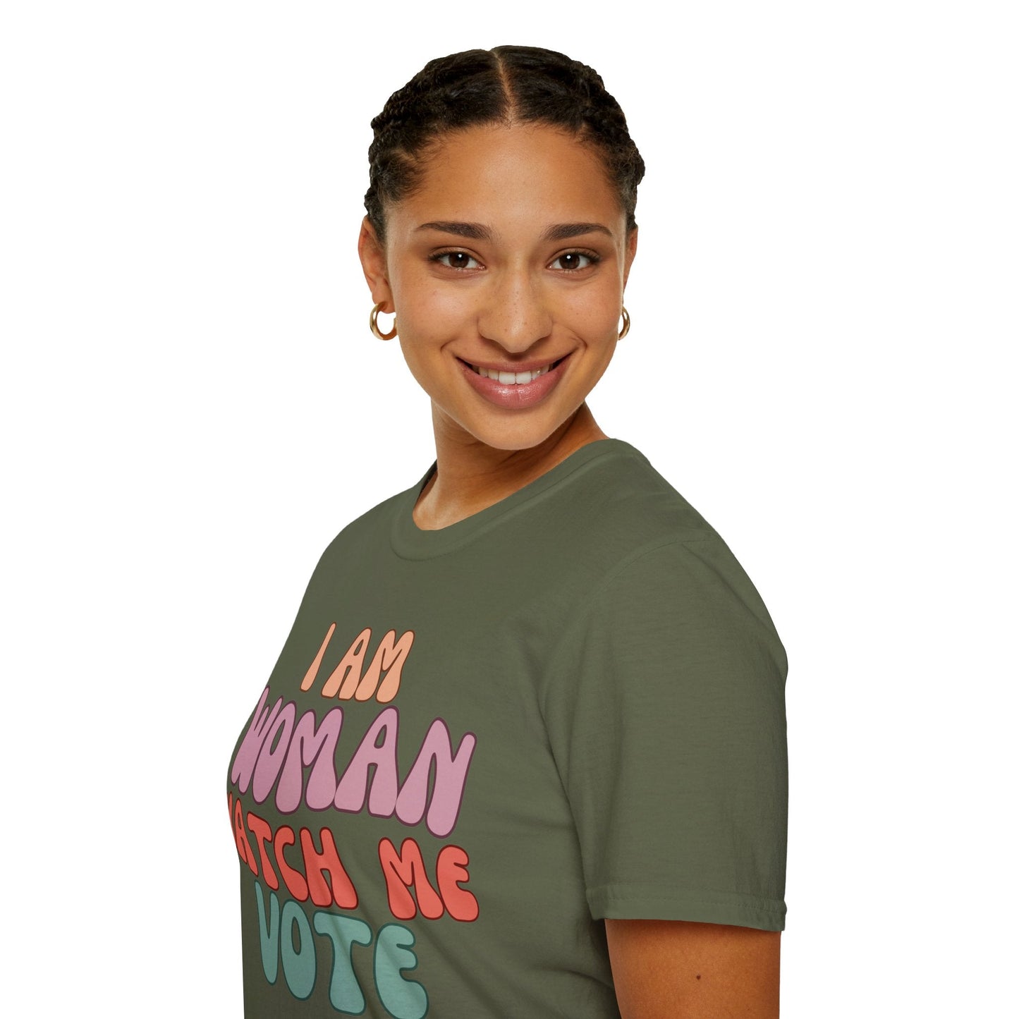 I Am Woman Watch Me Vote DKcolors Unisex T-Shirt by cypherpunkgear – cypherpunkgear.com | Cypherpunk Merch