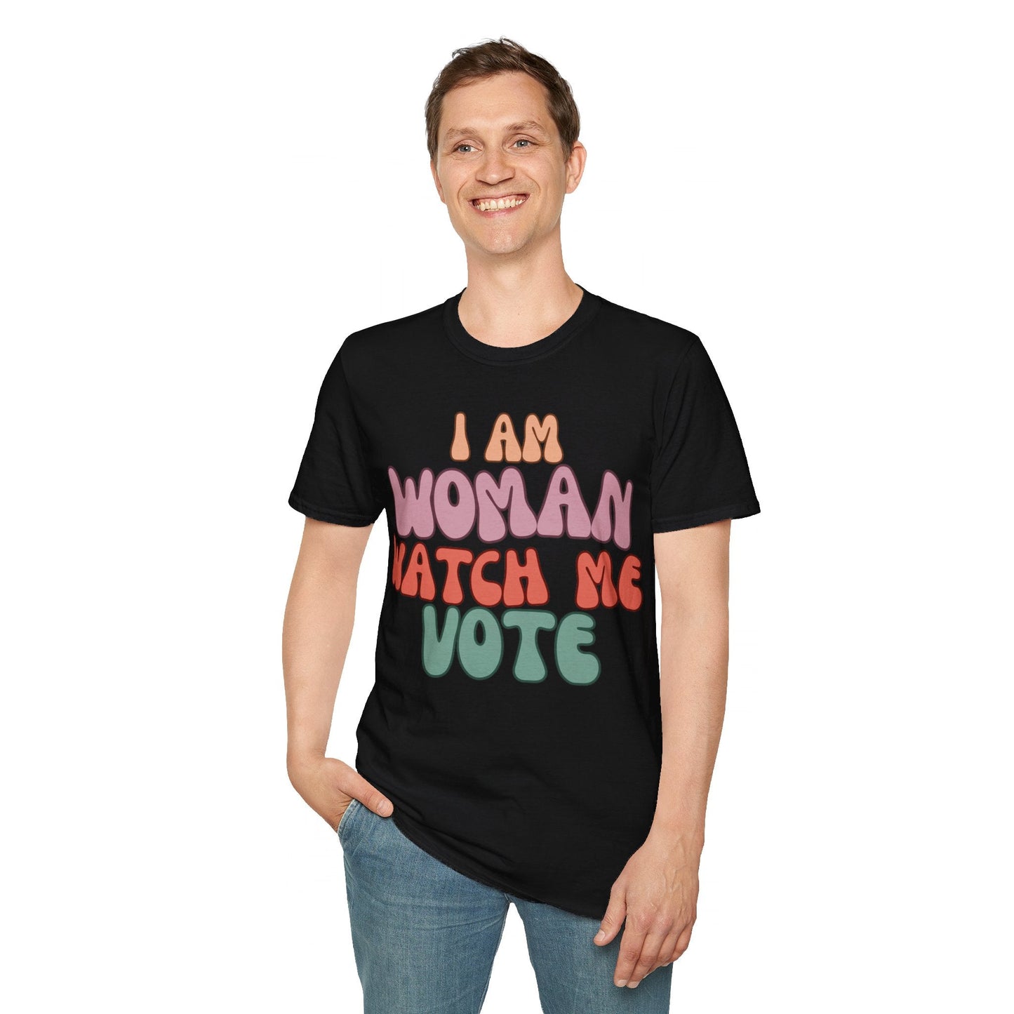 I Am Woman Watch Me Vote DKcolors Unisex T-Shirt by cypherpunkgear – cypherpunkgear.com | Cypherpunk Merch