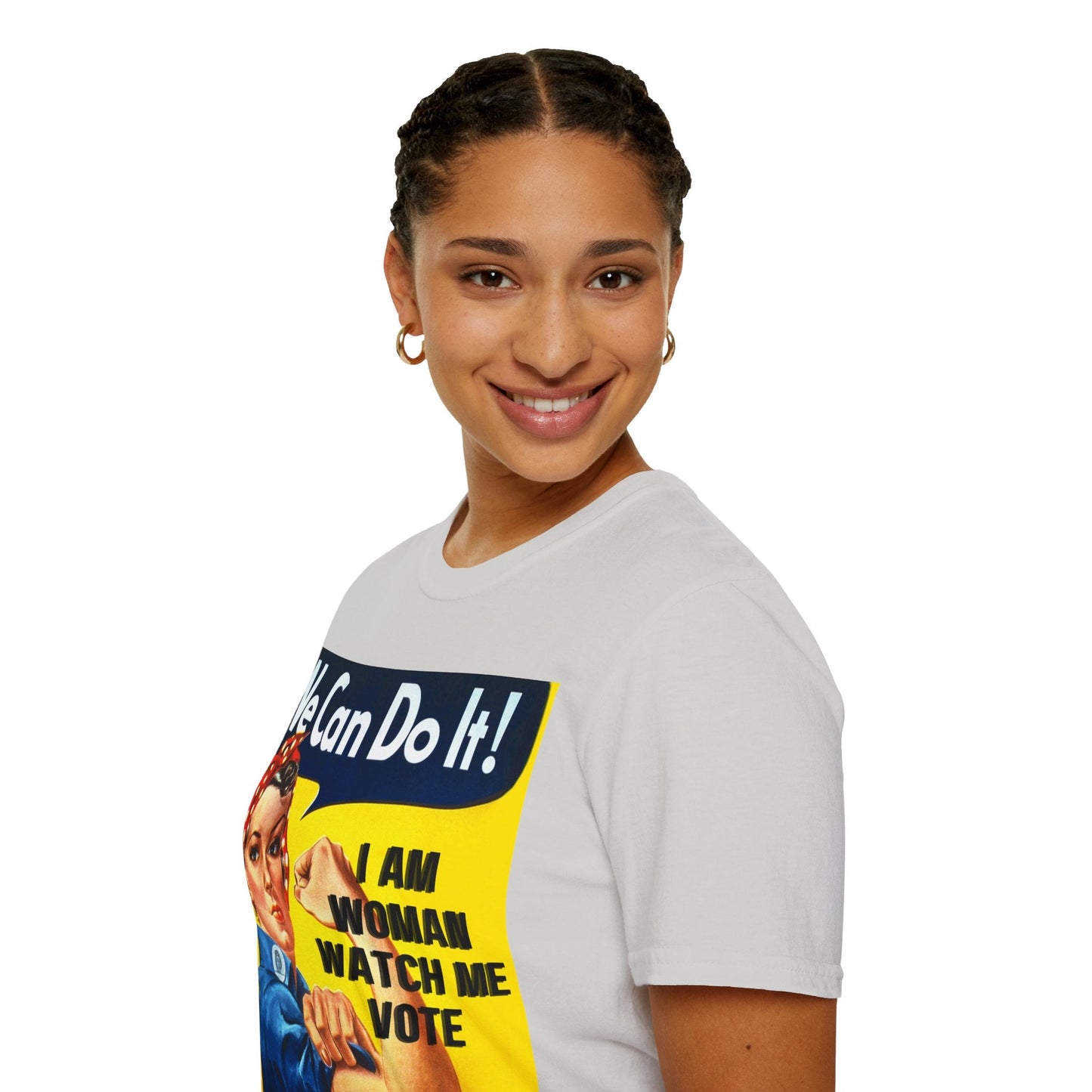 I Am Woman Watch Me Vote Rosie LTcolors Unisex T-Shirt by cypherpunkgear – cypherpunkgear.com | Cypherpunk Merch