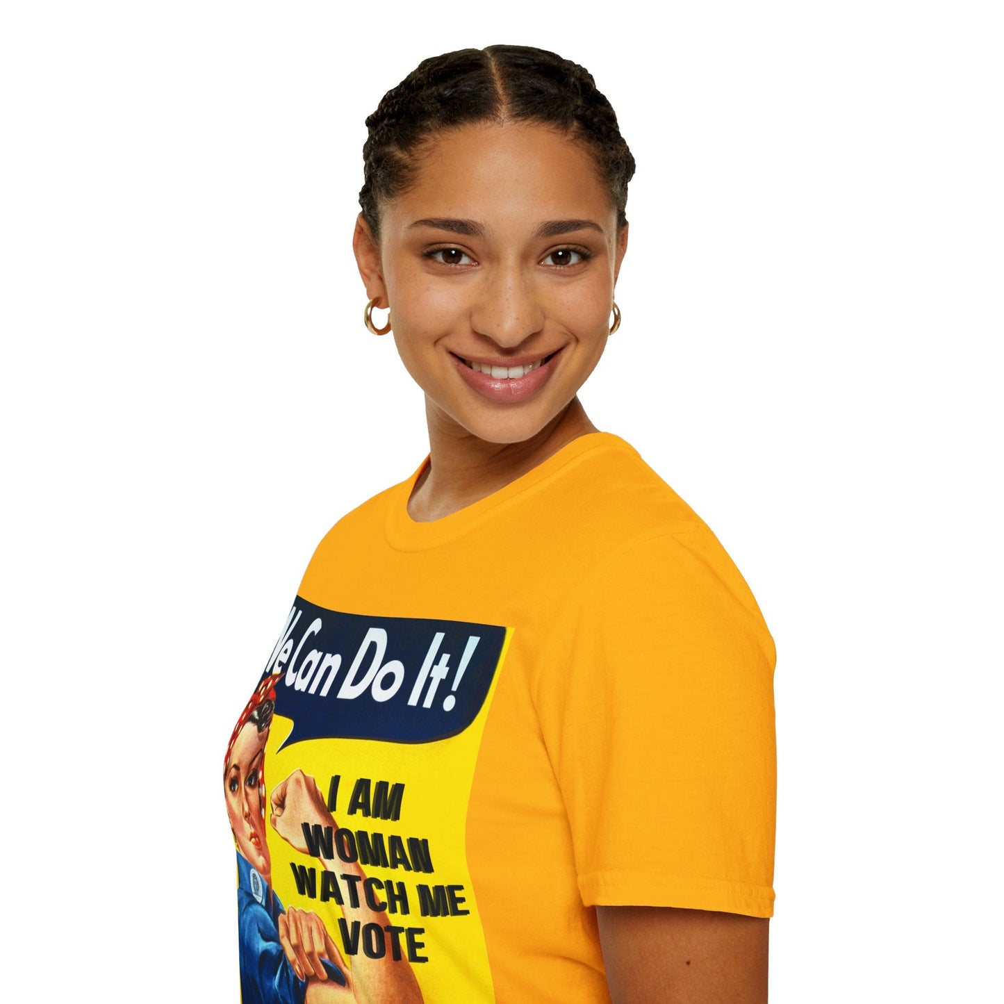 I Am Woman Watch Me Vote Rosie LTcolors Unisex T-Shirt by cypherpunkgear – cypherpunkgear.com | Cypherpunk Merch