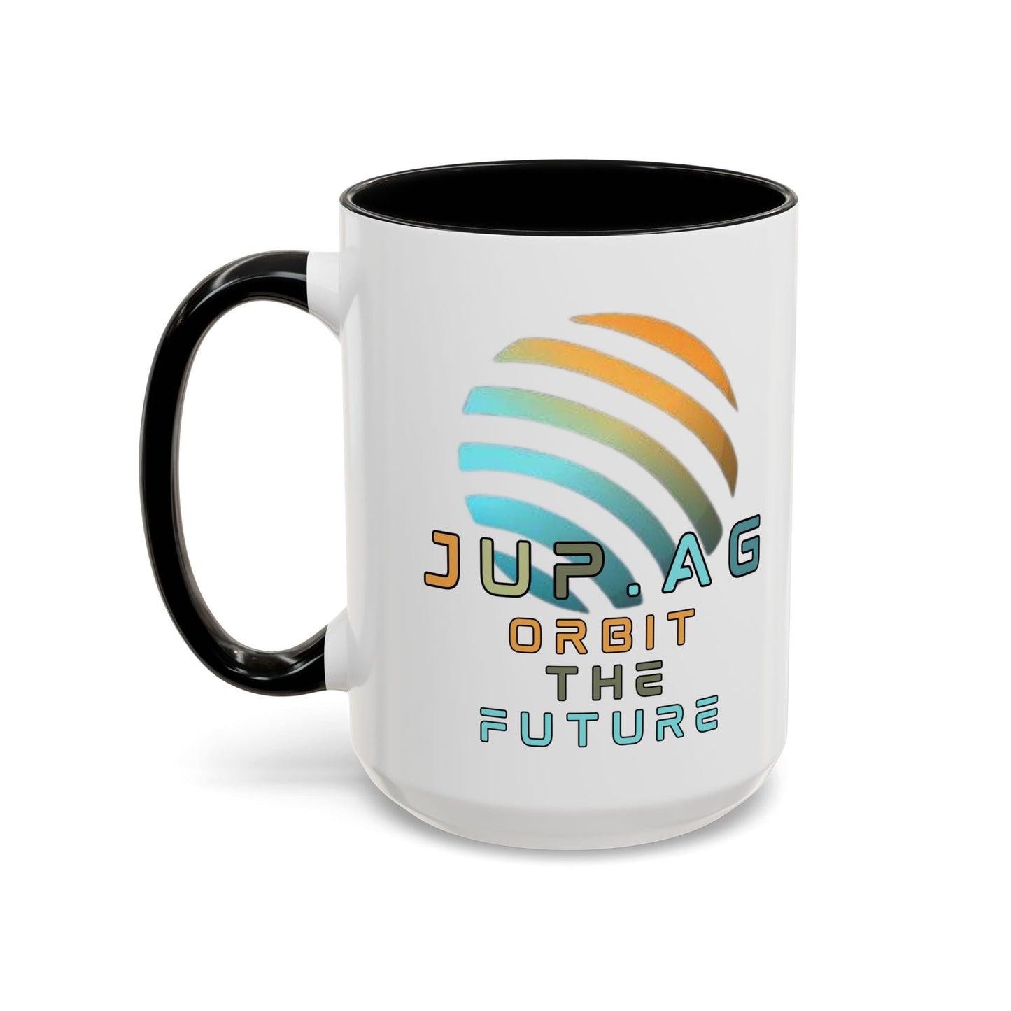 Jupiter (JUP) Orbit the Future Accent Mug by cypherpunkgear – cypherpunkgear.com | Cypherpunk Merch