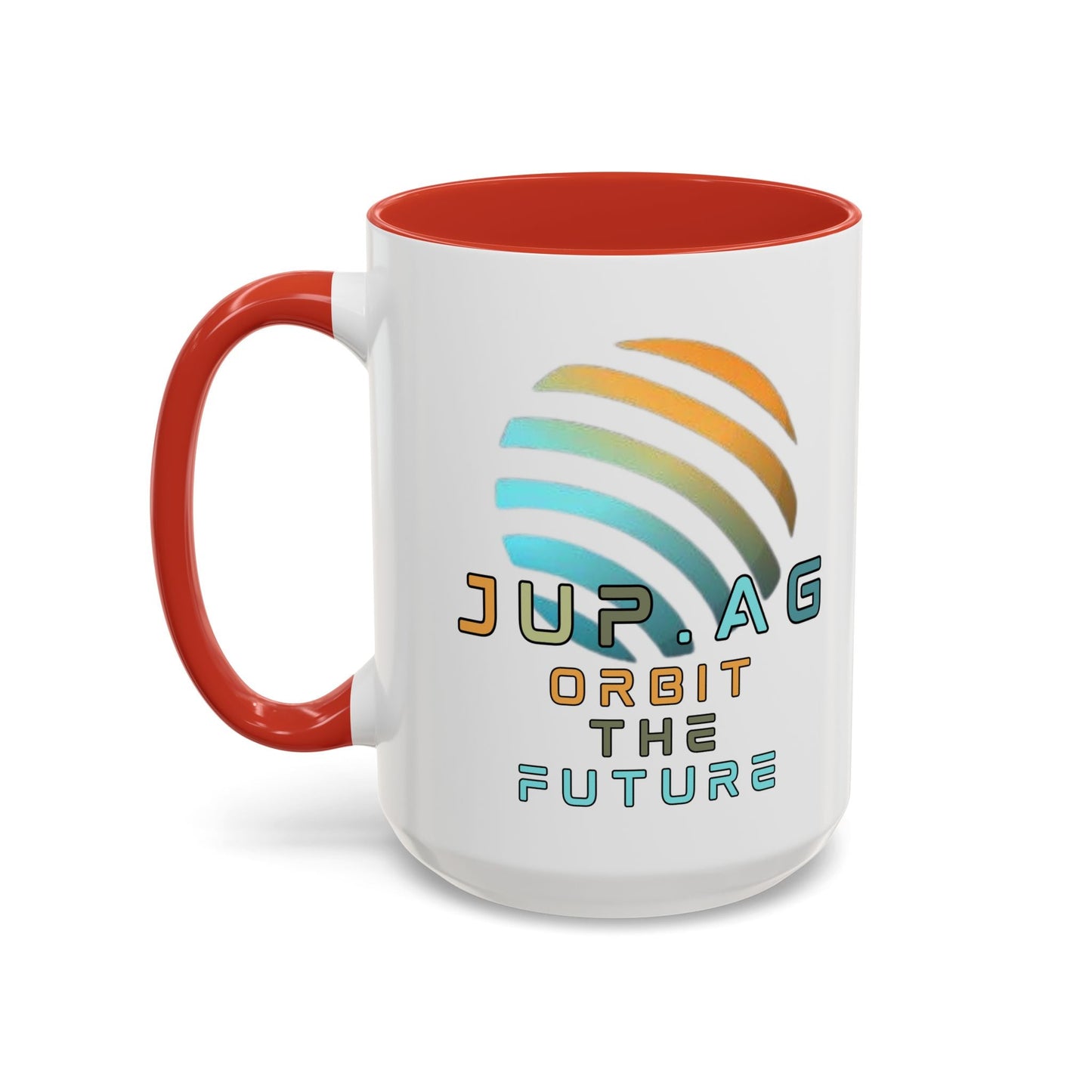 Jupiter (JUP) Orbit the Future Accent Mug by cypherpunkgear – cypherpunkgear.com | Cypherpunk Merch