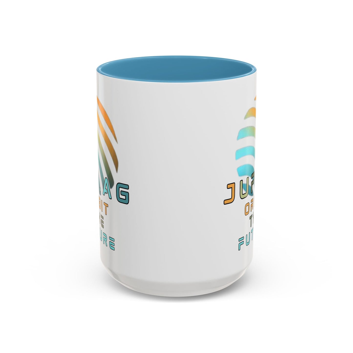 Jupiter (JUP) Orbit the Future Accent Mug by cypherpunkgear – cypherpunkgear.com | Cypherpunk Merch