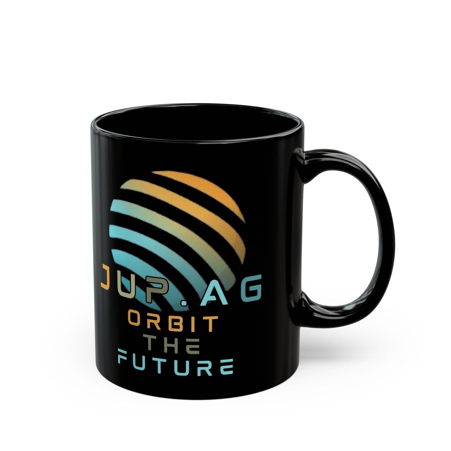 Jupiter (JUP) Orbit the Future Black Mug by cypherpunkgear – cypherpunkgear.com | Cypherpunk Merch