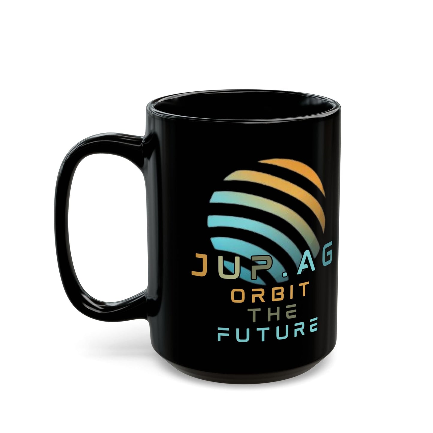 Jupiter (JUP) Orbit the Future Black Mug by cypherpunkgear – cypherpunkgear.com | Cypherpunk Merch