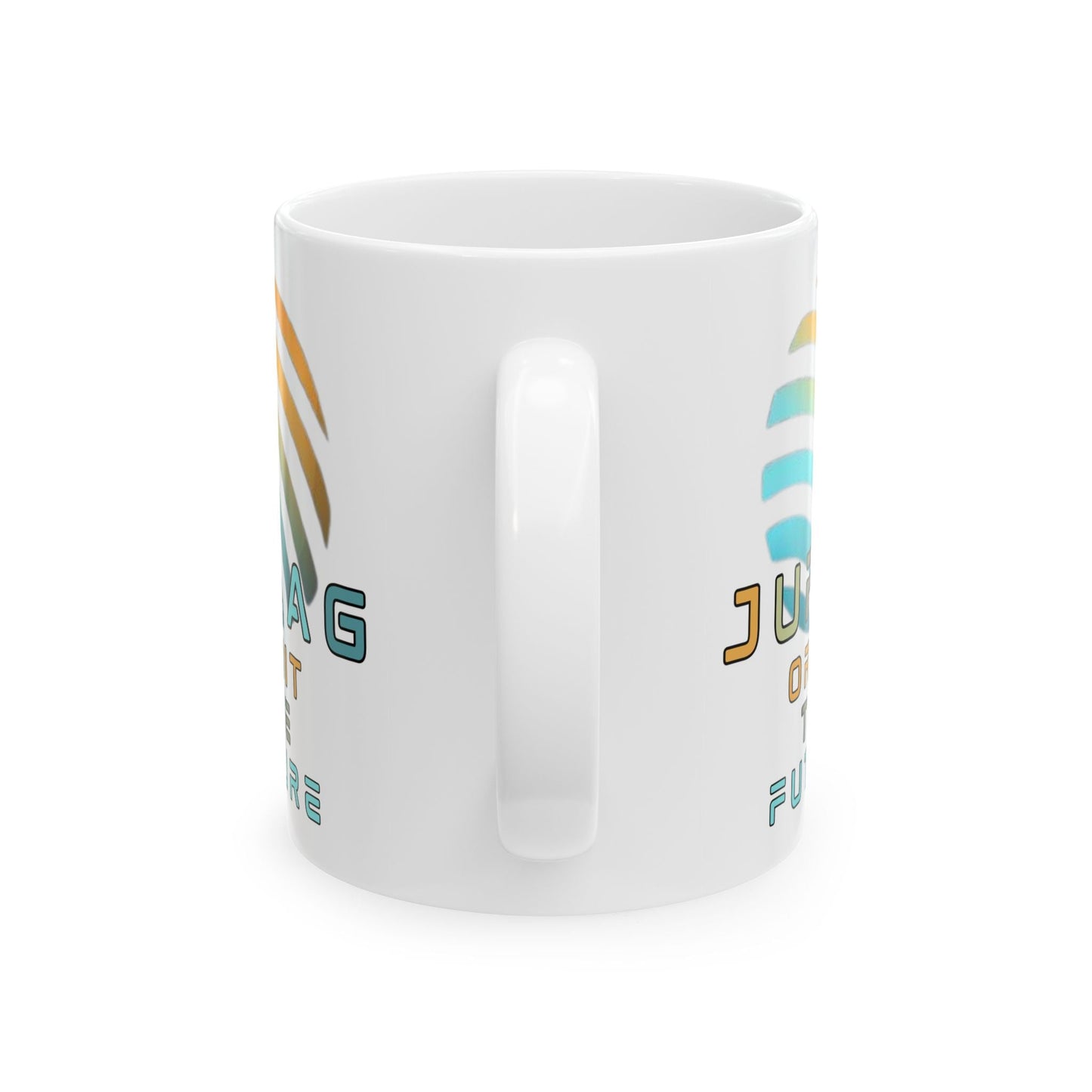 Jupiter (JUP) Orbit the Future White Mug by cypherpunkgear – cypherpunkgear.com | Cypherpunk Merch