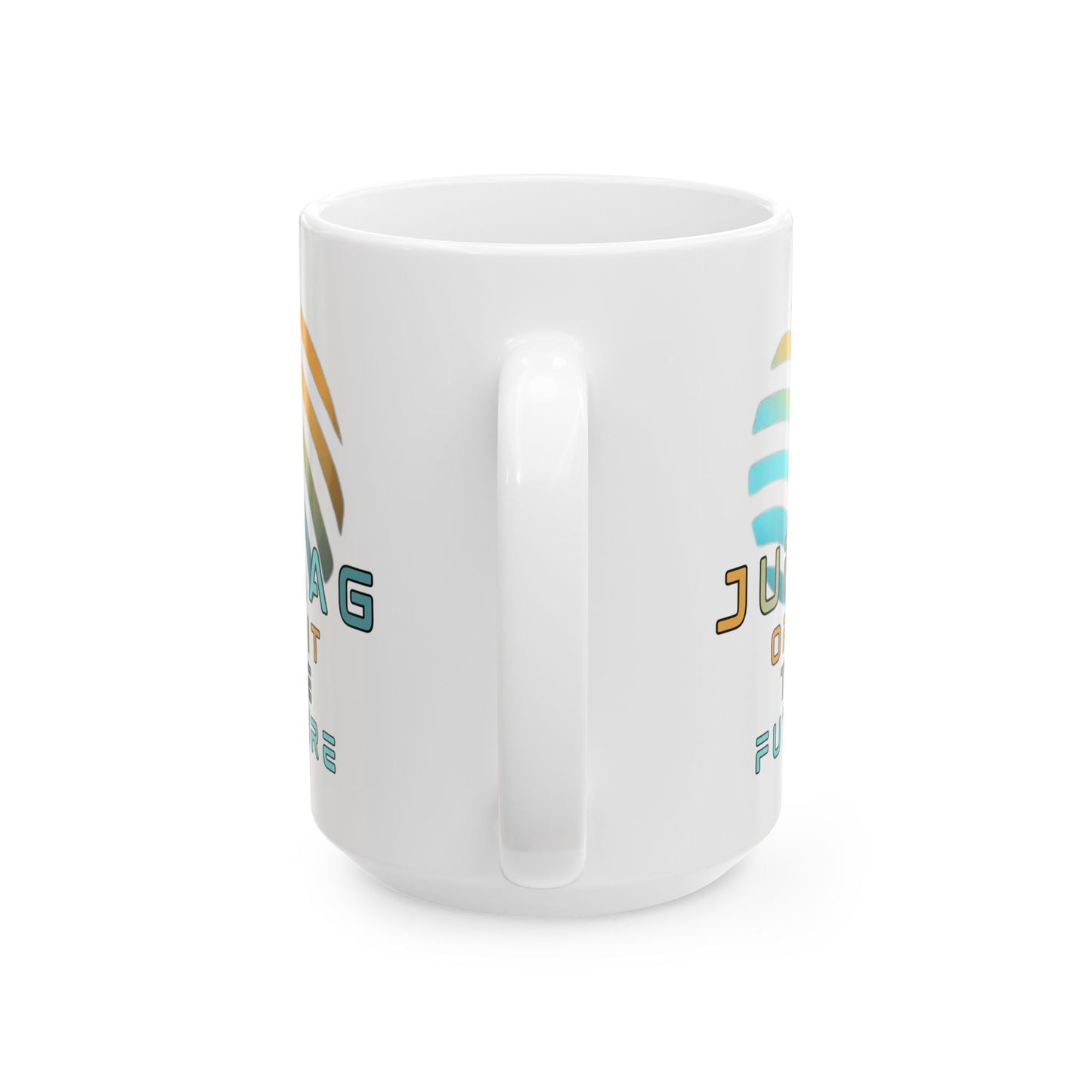 Jupiter (JUP) Orbit the Future White Mug by cypherpunkgear – cypherpunkgear.com | Cypherpunk Merch