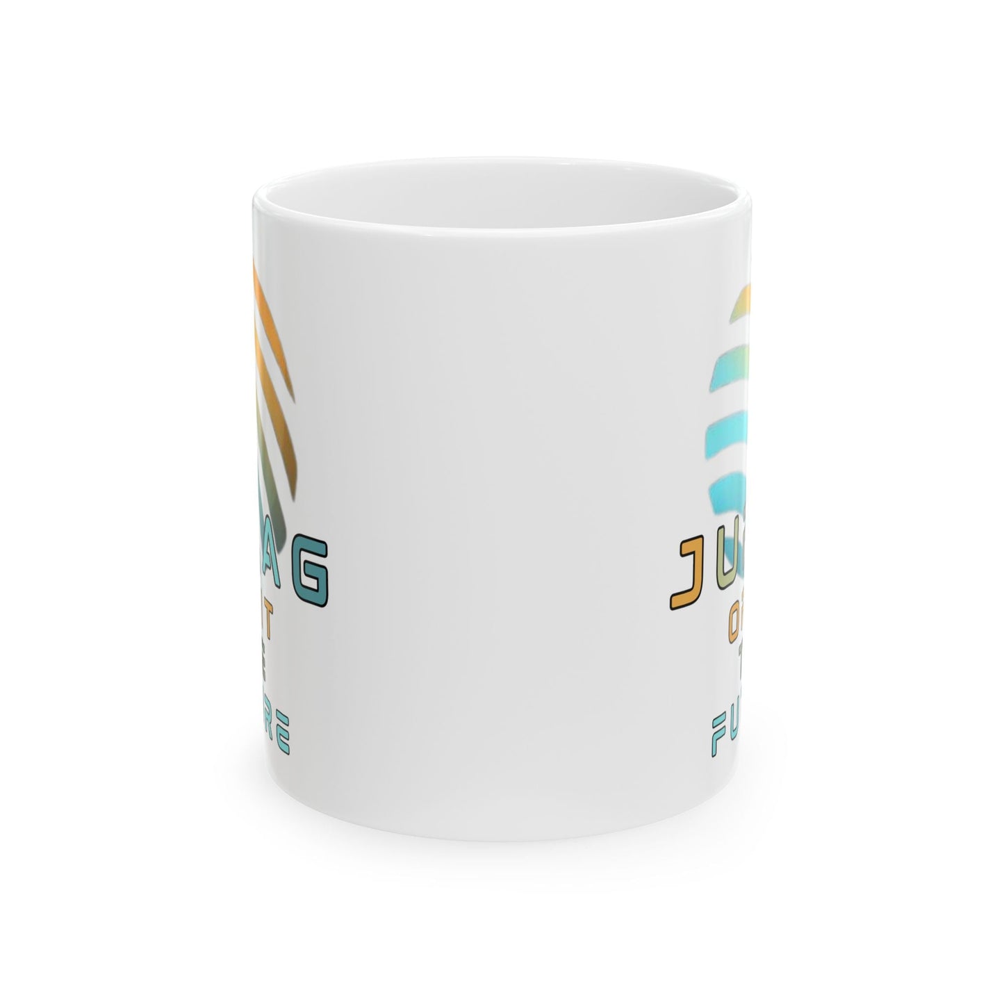 Jupiter (JUP) Orbit the Future White Mug by cypherpunkgear – cypherpunkgear.com | Cypherpunk Merch