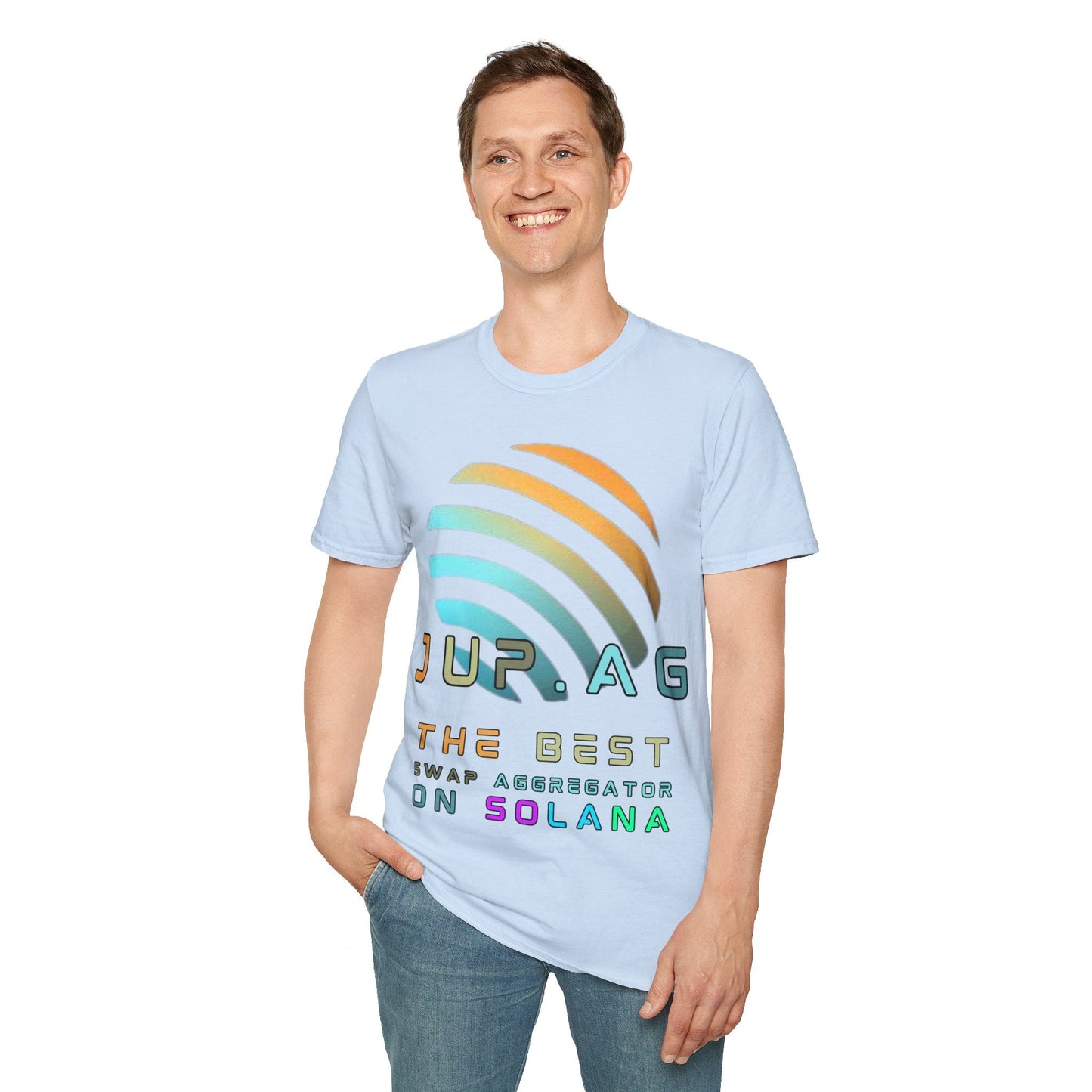 Jupiter (JUP) the best aggregator on Solana LTcolors Unisex T-Shirt by cypherpunkgear – cypherpunkgear.com | Cypherpunk Merch
