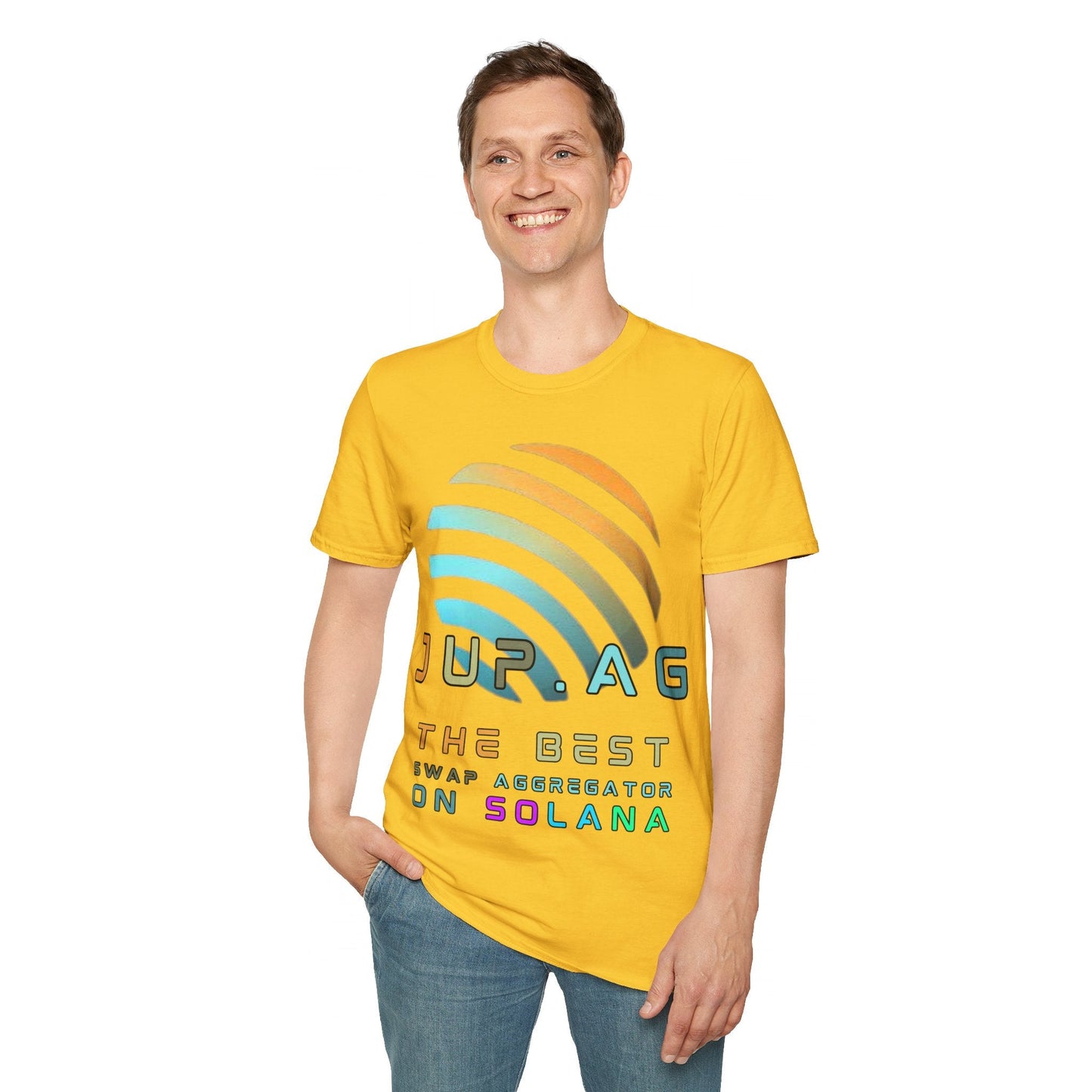 Jupiter (JUP) the best aggregator on Solana LTcolors Unisex T-Shirt by cypherpunkgear – cypherpunkgear.com | Cypherpunk Merch