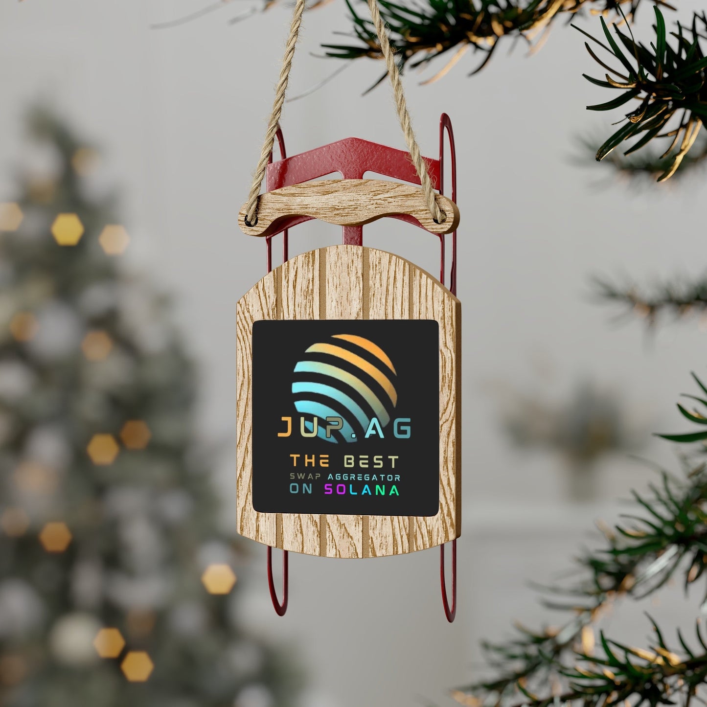 Jupiter (JUP) the best aggregator on Solana Sled Ornament by cypherpunkgear – cypherpunkgear.com | Cypherpunk Merch