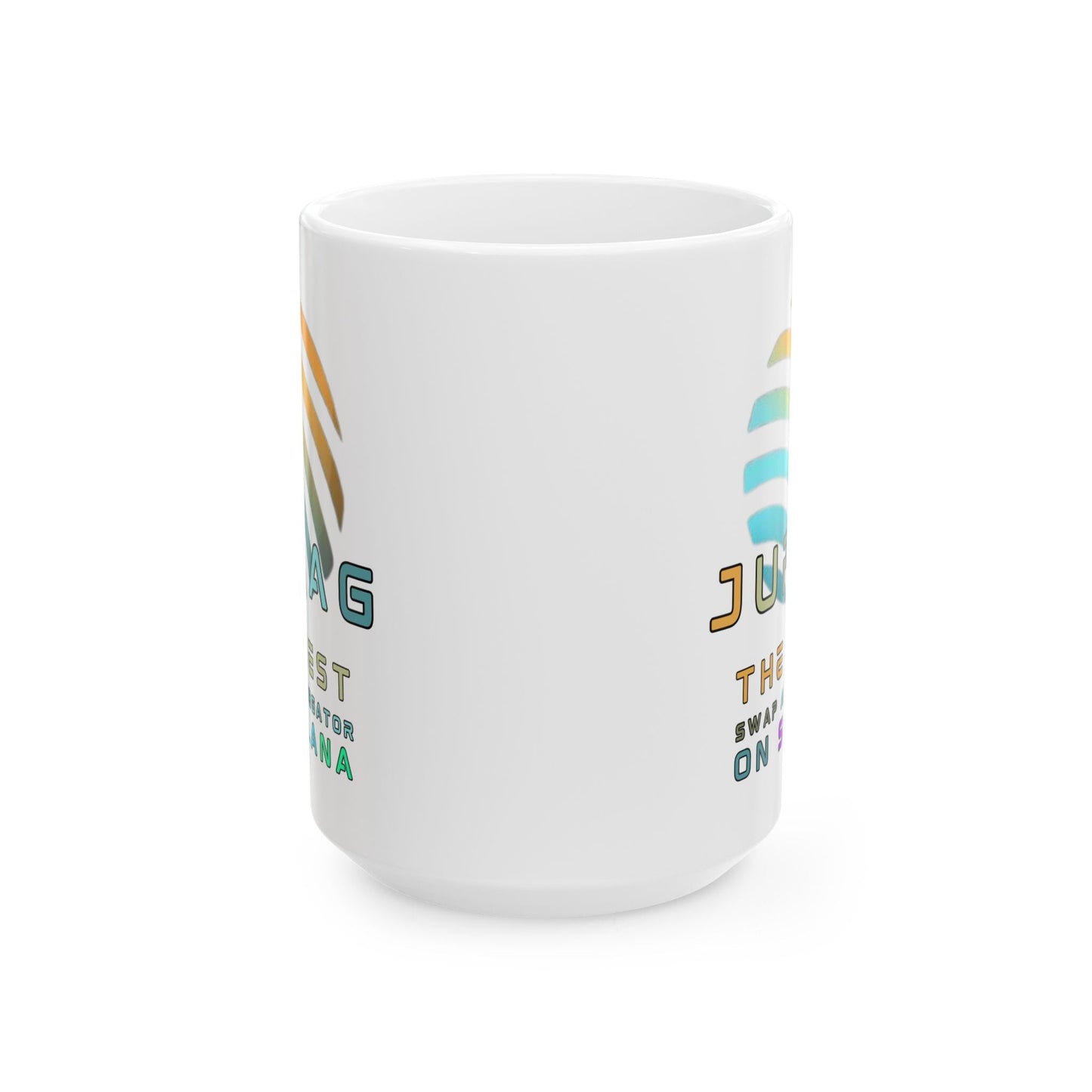 Jupiter (JUP) the best aggregator on Solana White Mug by cypherpunkgear – cypherpunkgear.com | Cypherpunk Merch