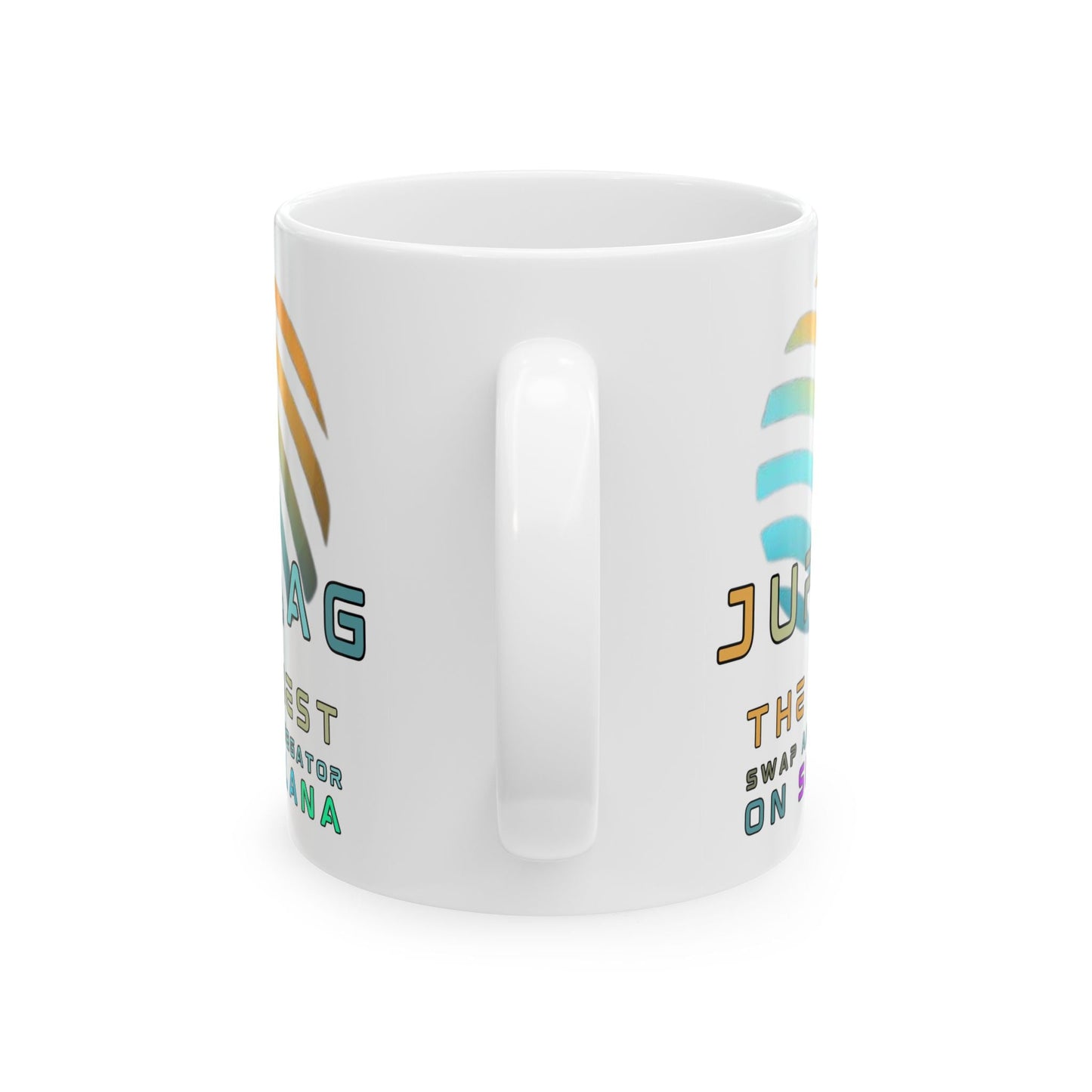 Jupiter (JUP) the best aggregator on Solana White Mug by cypherpunkgear – cypherpunkgear.com | Cypherpunk Merch