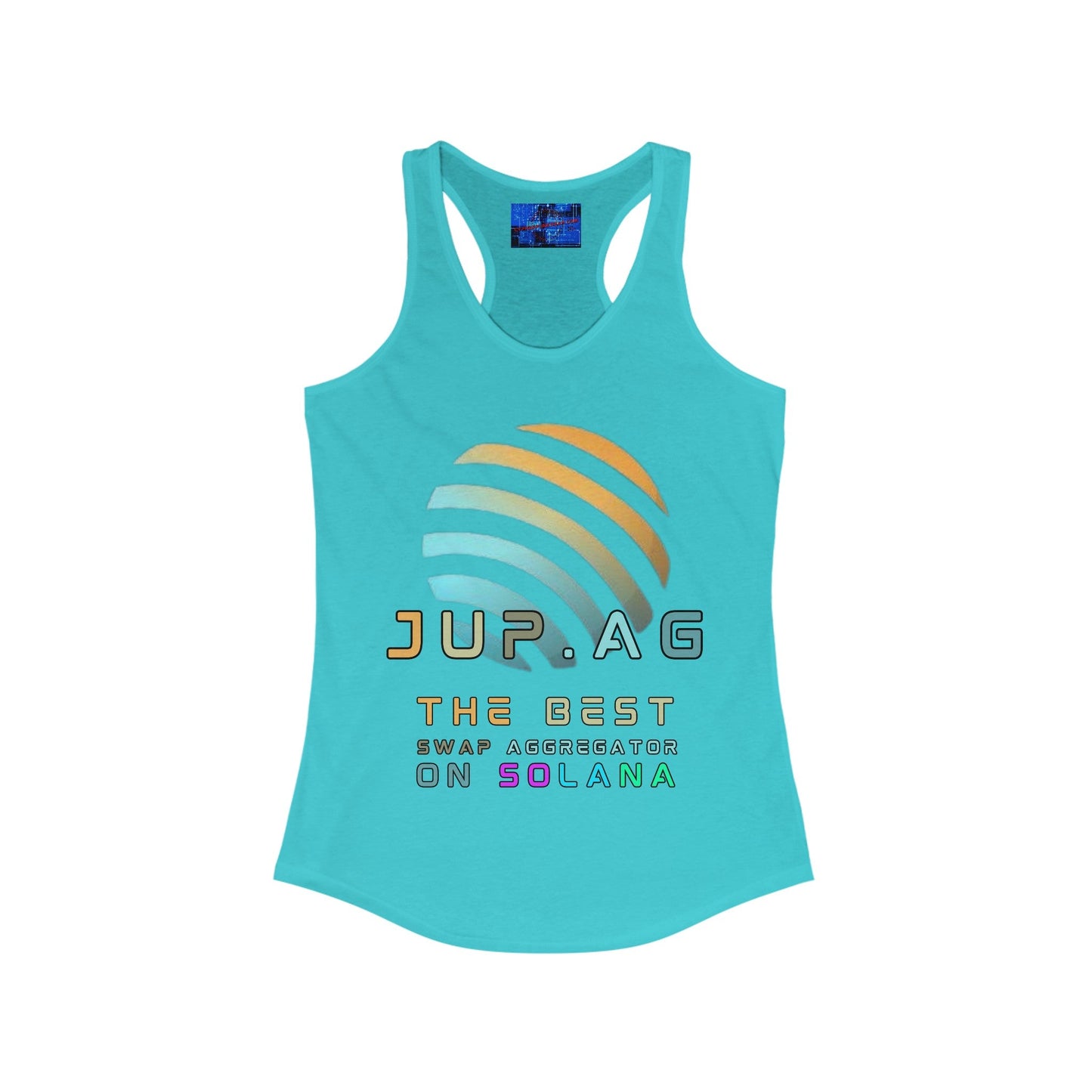 Jupiter (JUP) the best aggregator on Solana Women's Racerback Tank Top by cypherpunkgear – cypherpunkgear.com | Cypherpunk Merch