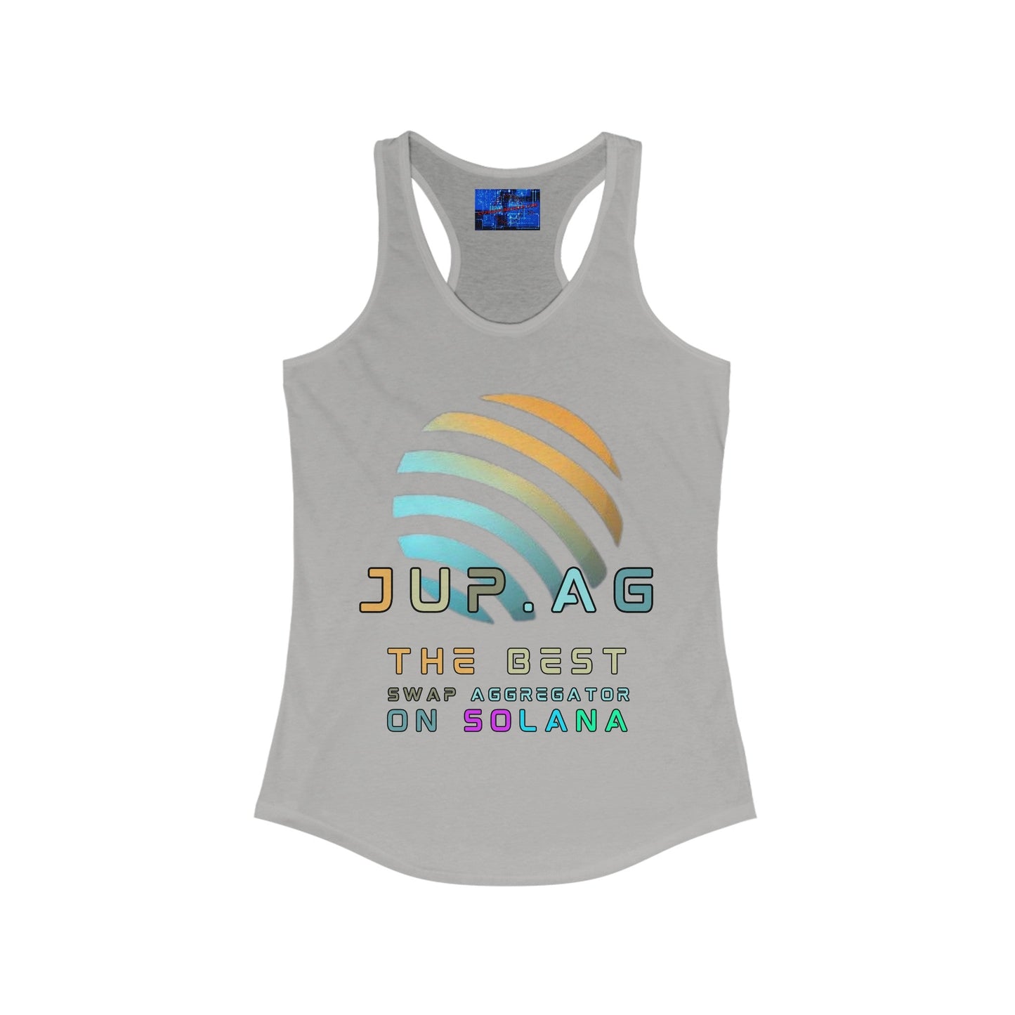 Jupiter (JUP) the best aggregator on Solana Women's Racerback Tank Top by cypherpunkgear – cypherpunkgear.com | Cypherpunk Merch